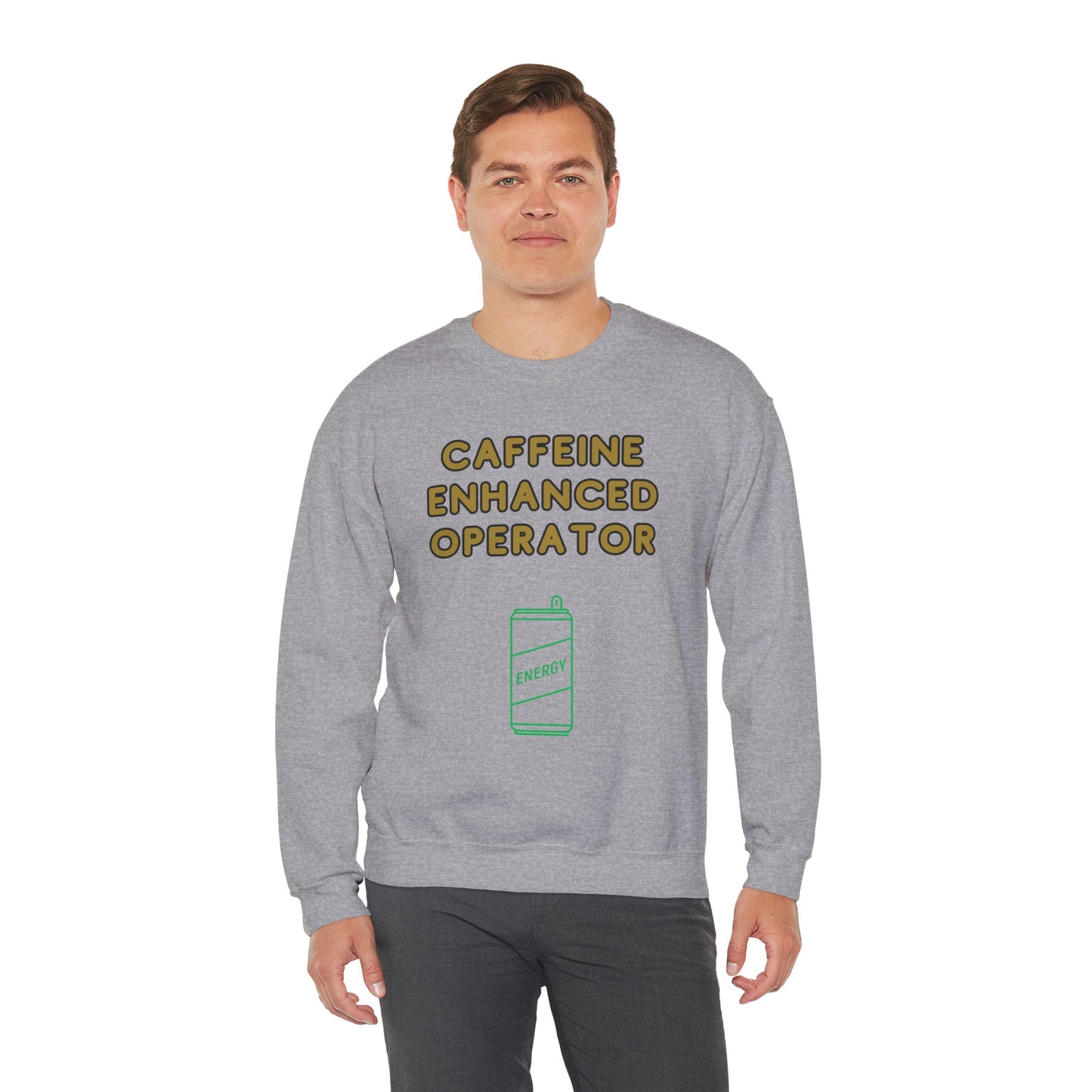 Unisex Heavy Blend™ Crewneck Sweatshirt "Caffeine-Enhanced Operator"