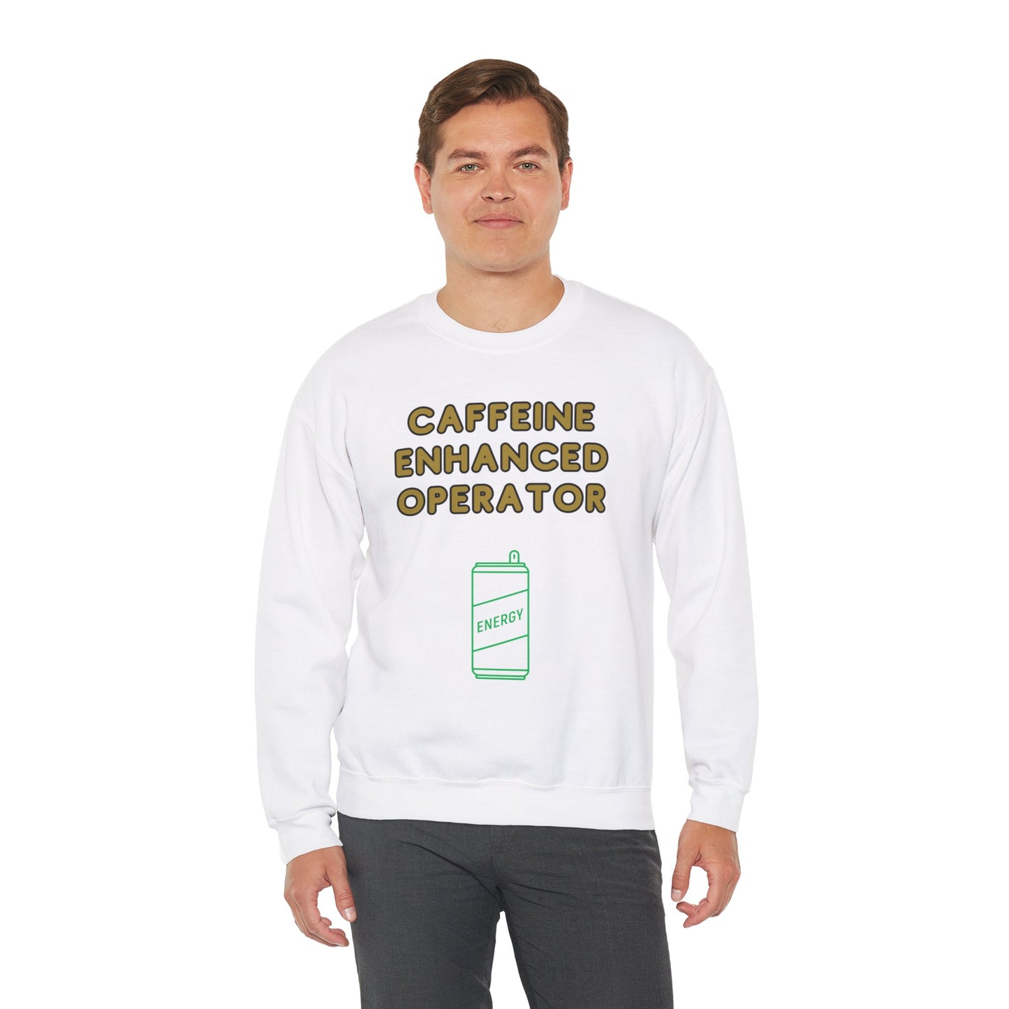 Unisex Heavy Blend™ Crewneck Sweatshirt "Caffeine-Enhanced Operator"