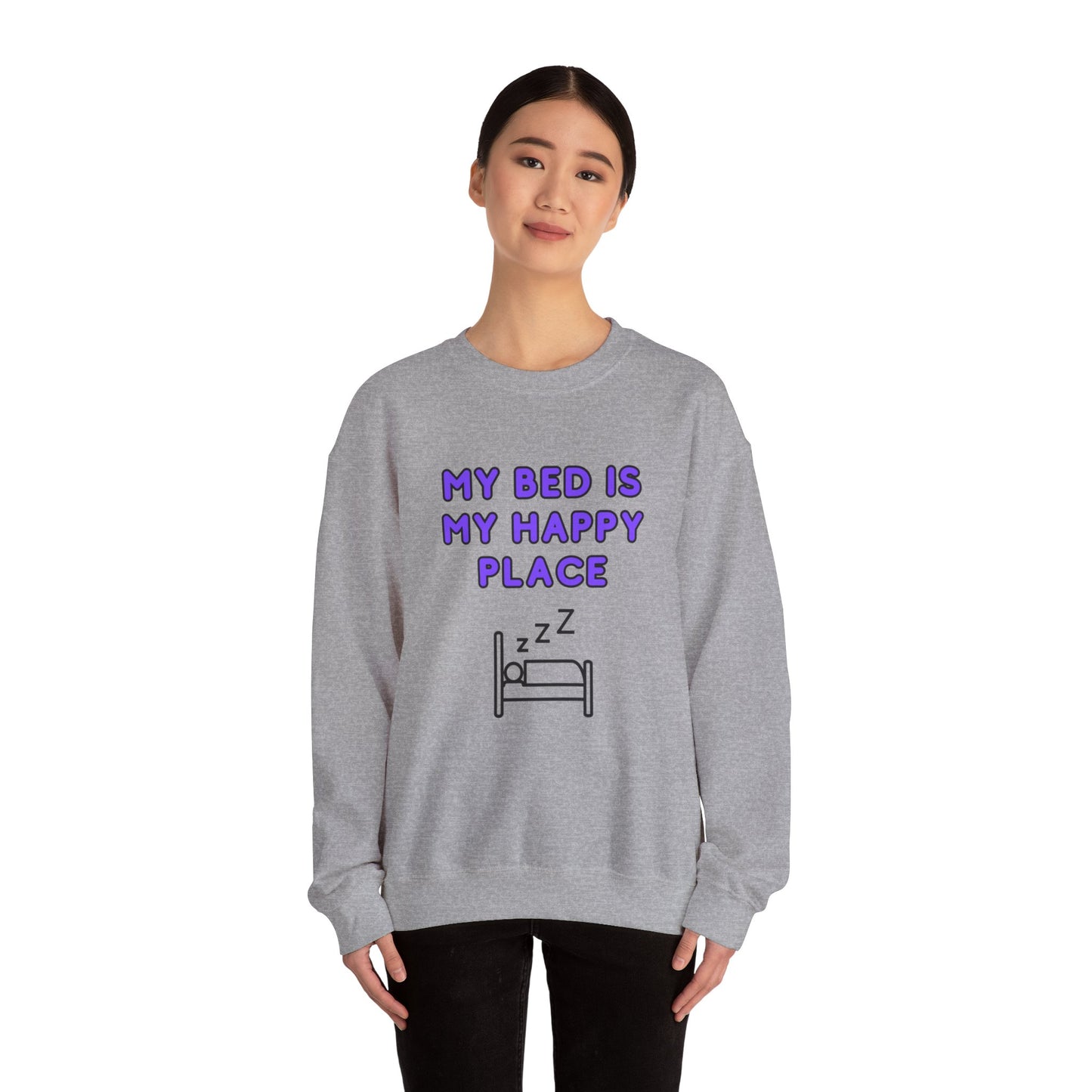 Unisex Heavy Blend™ Crewneck Sweatshirt "My bed is my happy place"