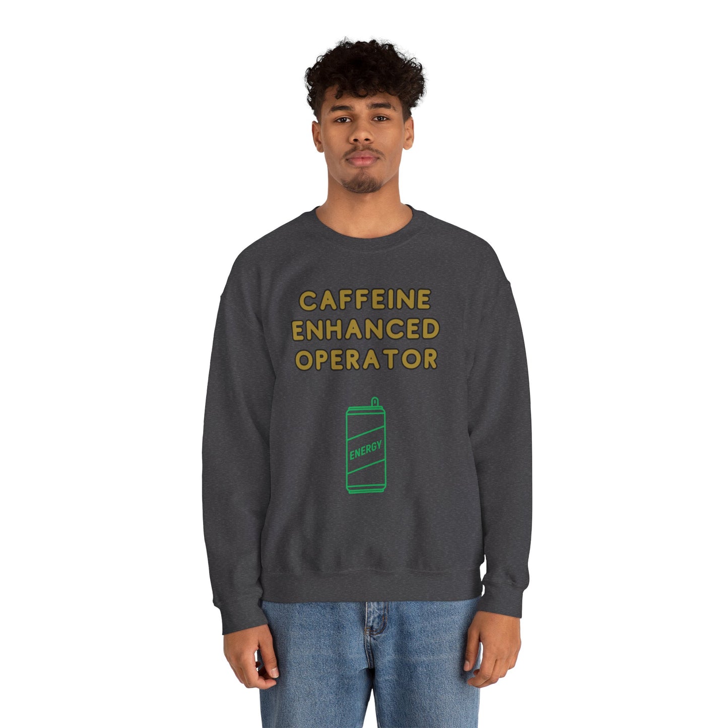 Unisex Heavy Blend™ Crewneck Sweatshirt "Caffeine-Enhanced Operator"