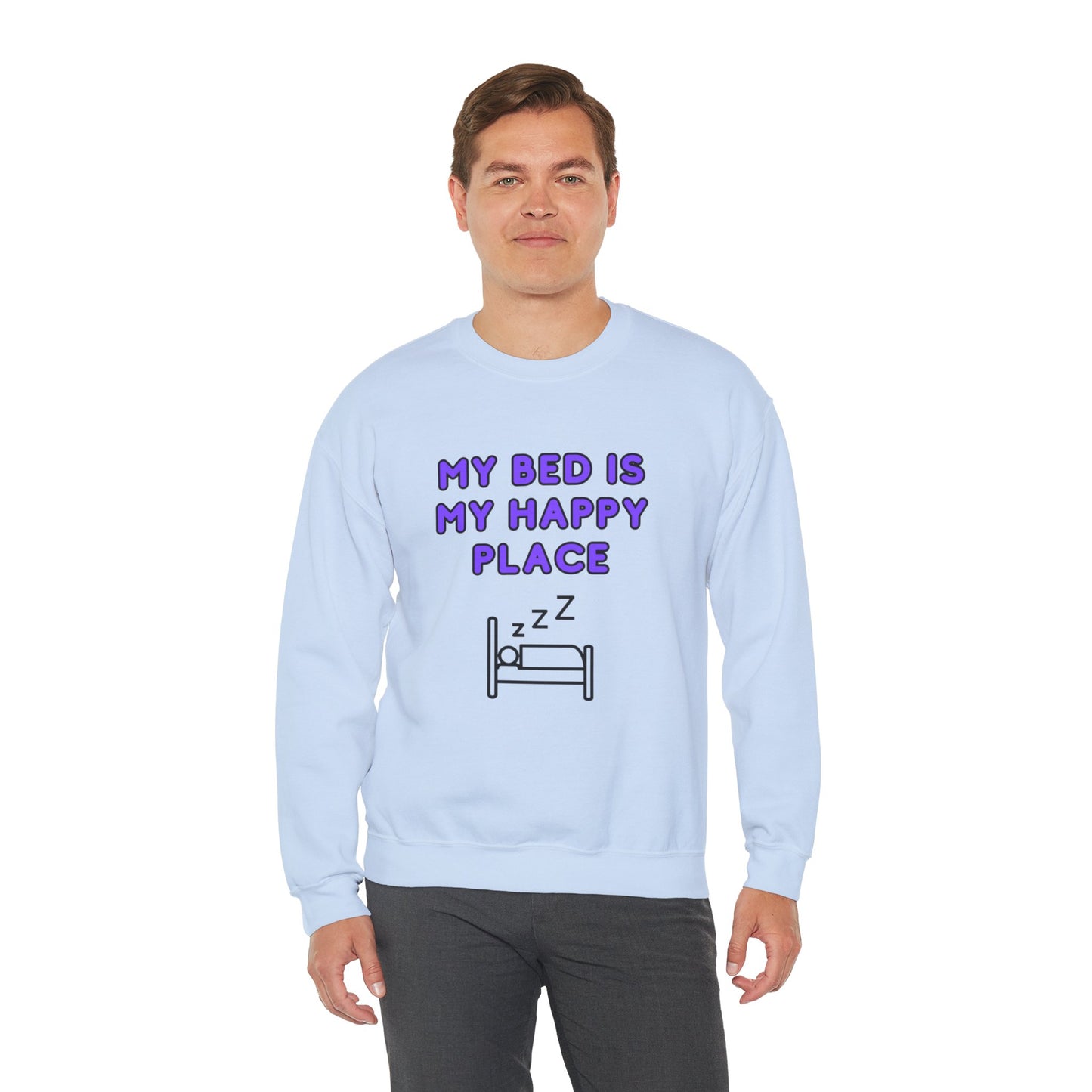 Unisex Heavy Blend™ Crewneck Sweatshirt "My bed is my happy place"