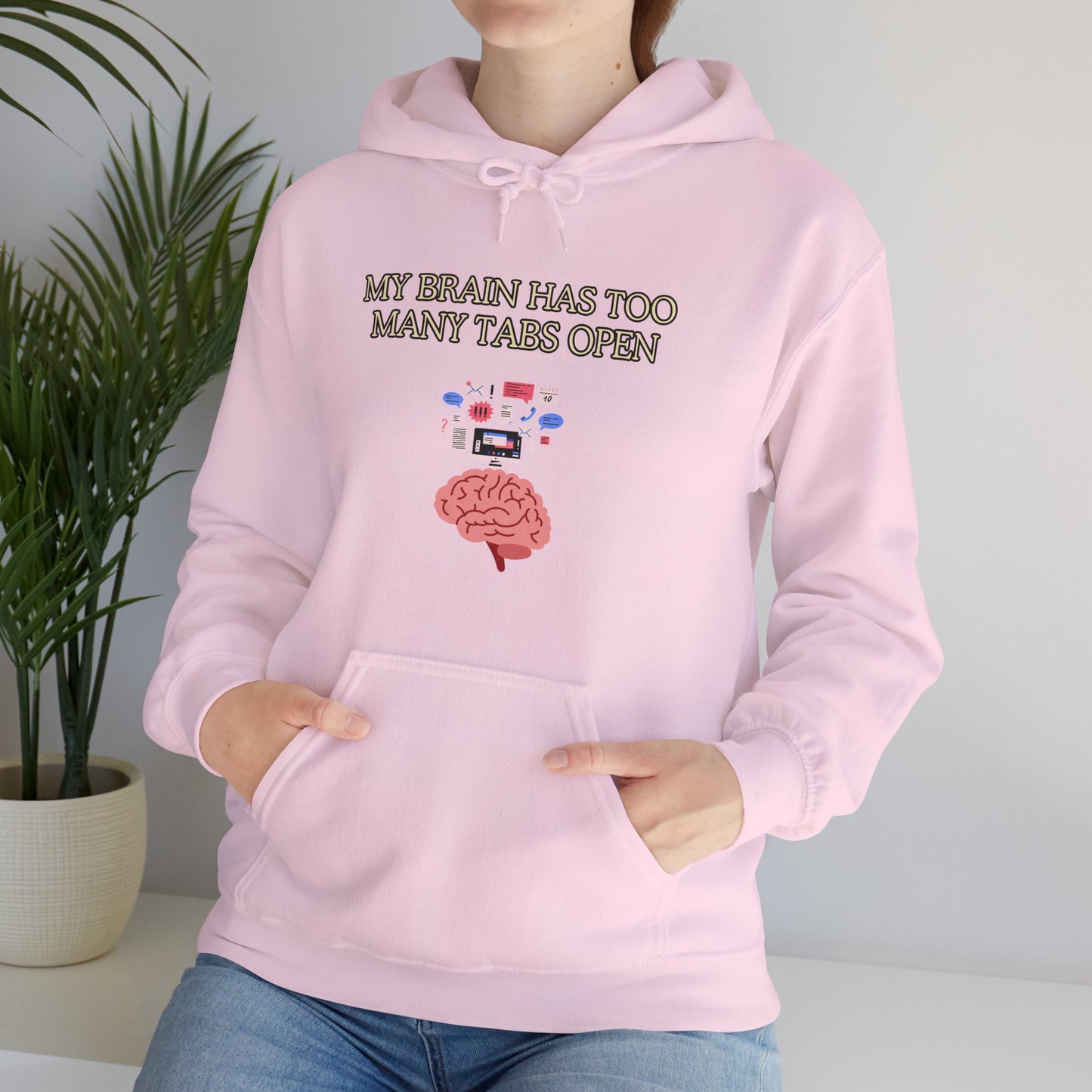 Unisex Heavy Blend™ Hooded Sweatshirt "My brain has too many tabs open."