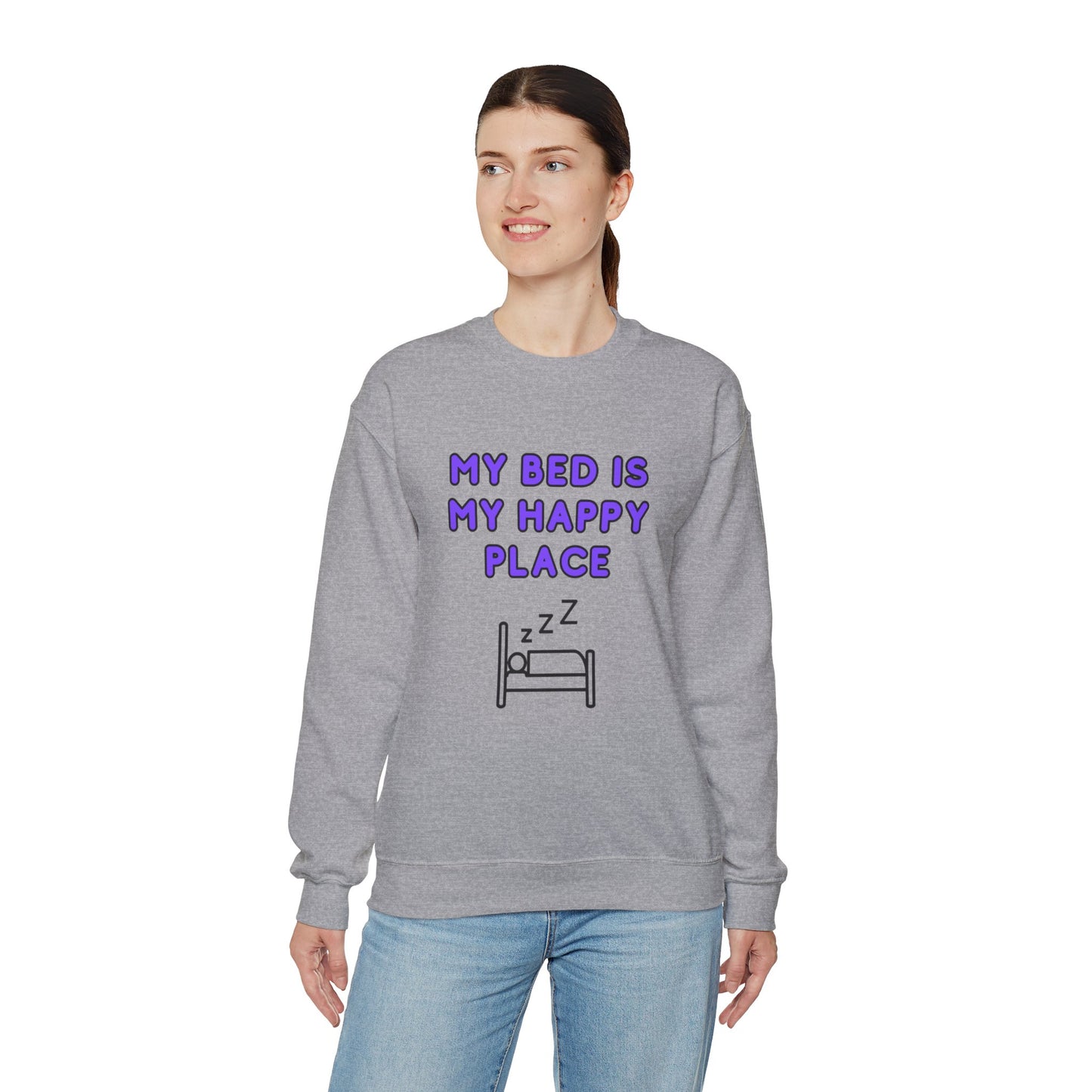 Unisex Heavy Blend™ Crewneck Sweatshirt "My bed is my happy place"