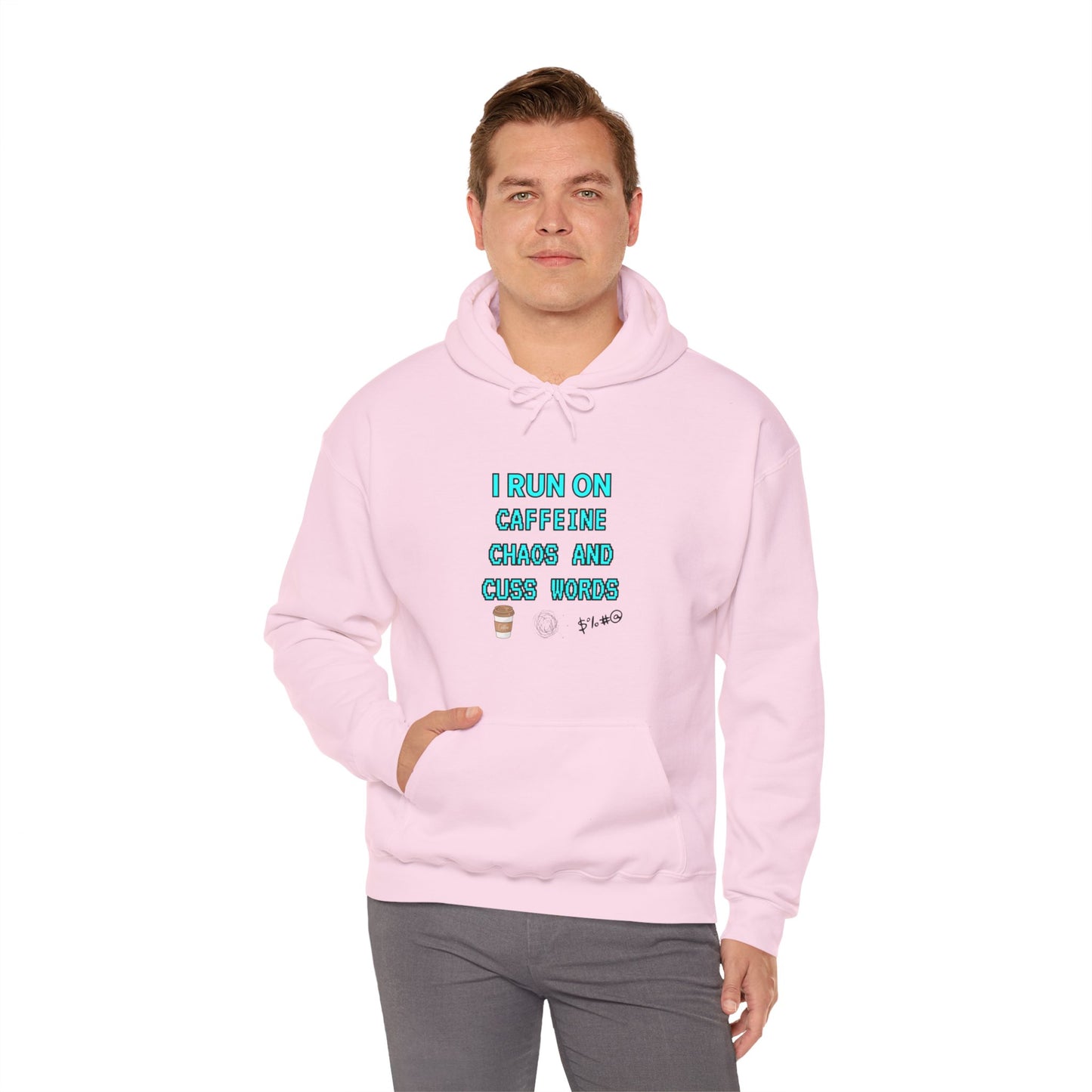 Unisex Heavy Blend™ Hooded Sweatshirt "I run on caffeine, chaos, and cuss words"