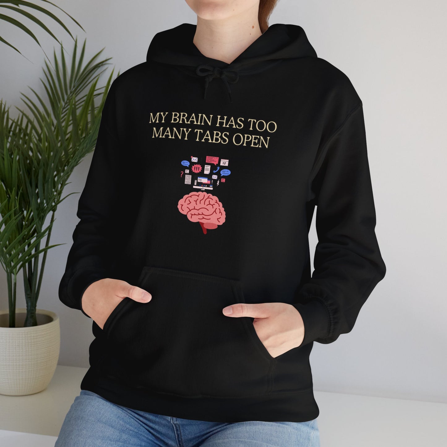 Unisex Heavy Blend™ Hooded Sweatshirt "My brain has too many tabs open."