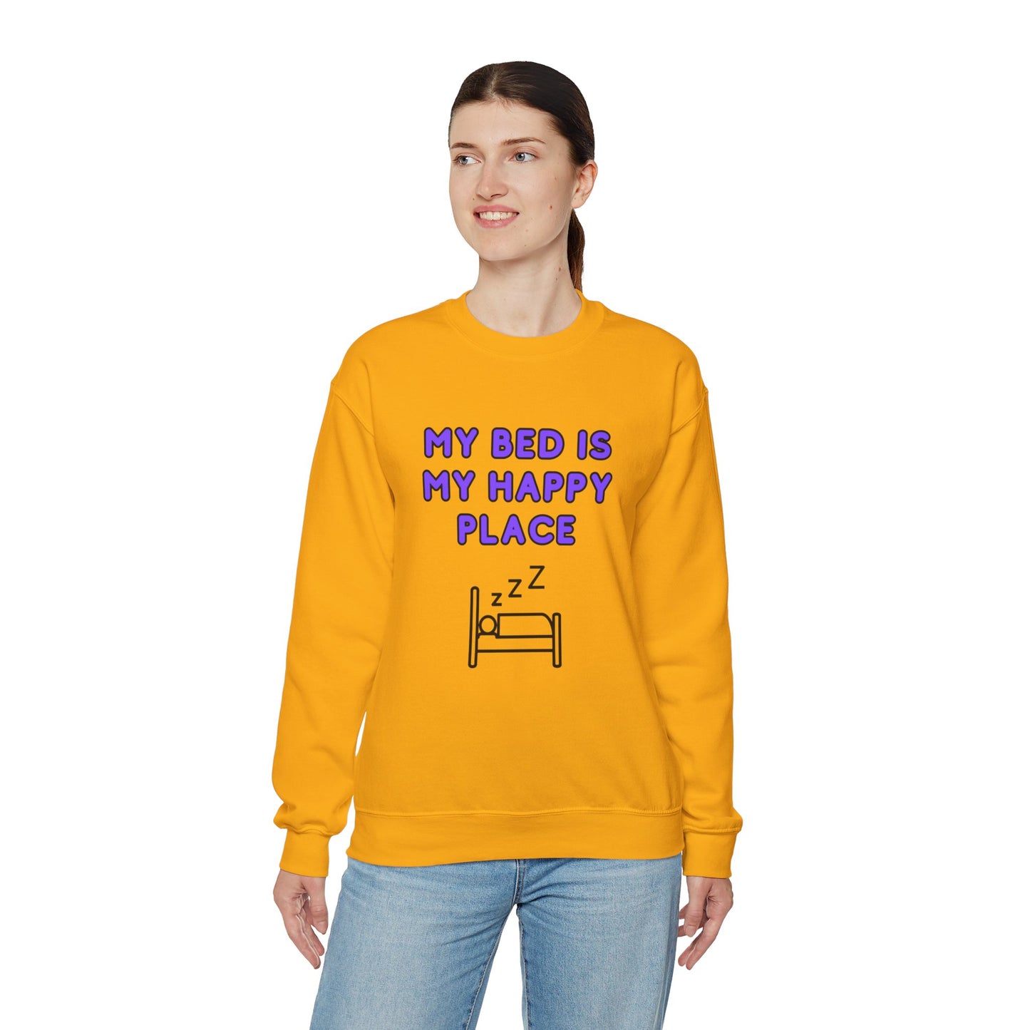 Unisex Heavy Blend™ Crewneck Sweatshirt "My bed is my happy place"