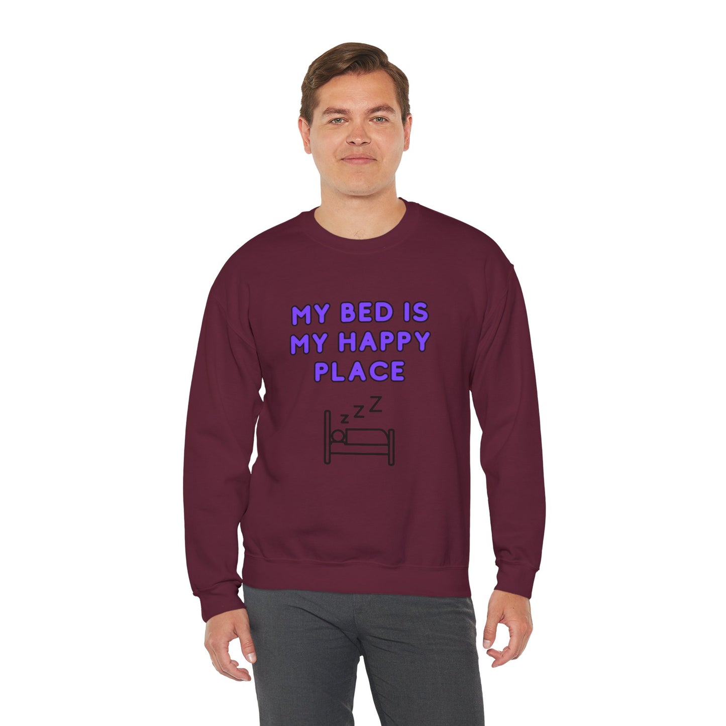 Unisex Heavy Blend™ Crewneck Sweatshirt "My bed is my happy place"