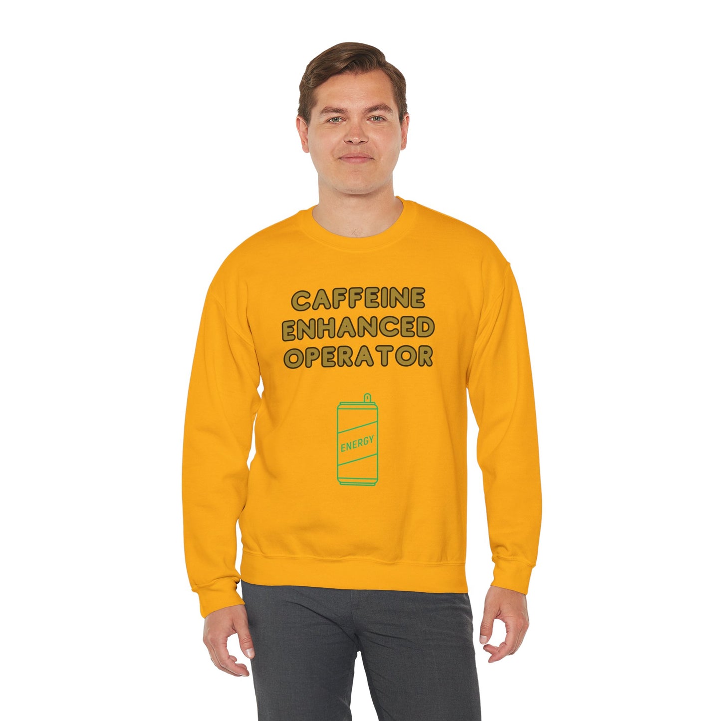 Unisex Heavy Blend™ Crewneck Sweatshirt "Caffeine-Enhanced Operator"