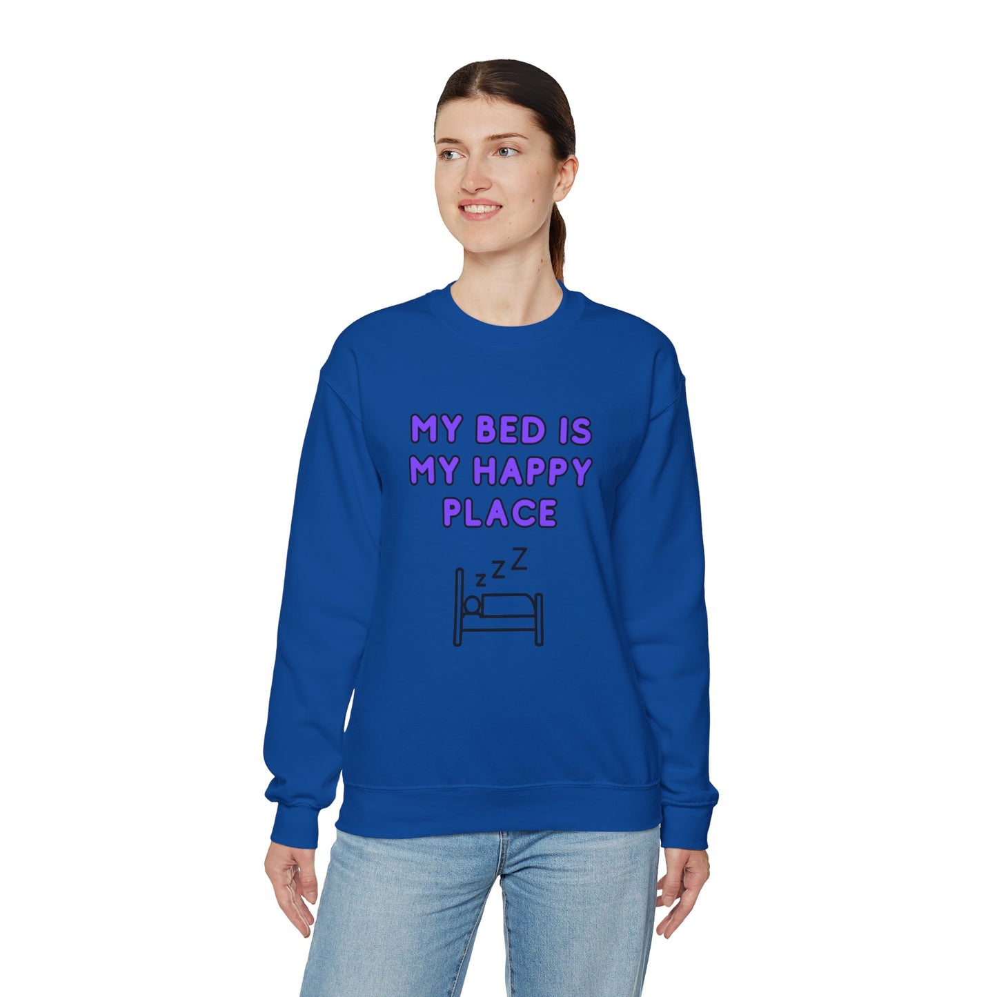 Unisex Heavy Blend™ Crewneck Sweatshirt "My bed is my happy place"