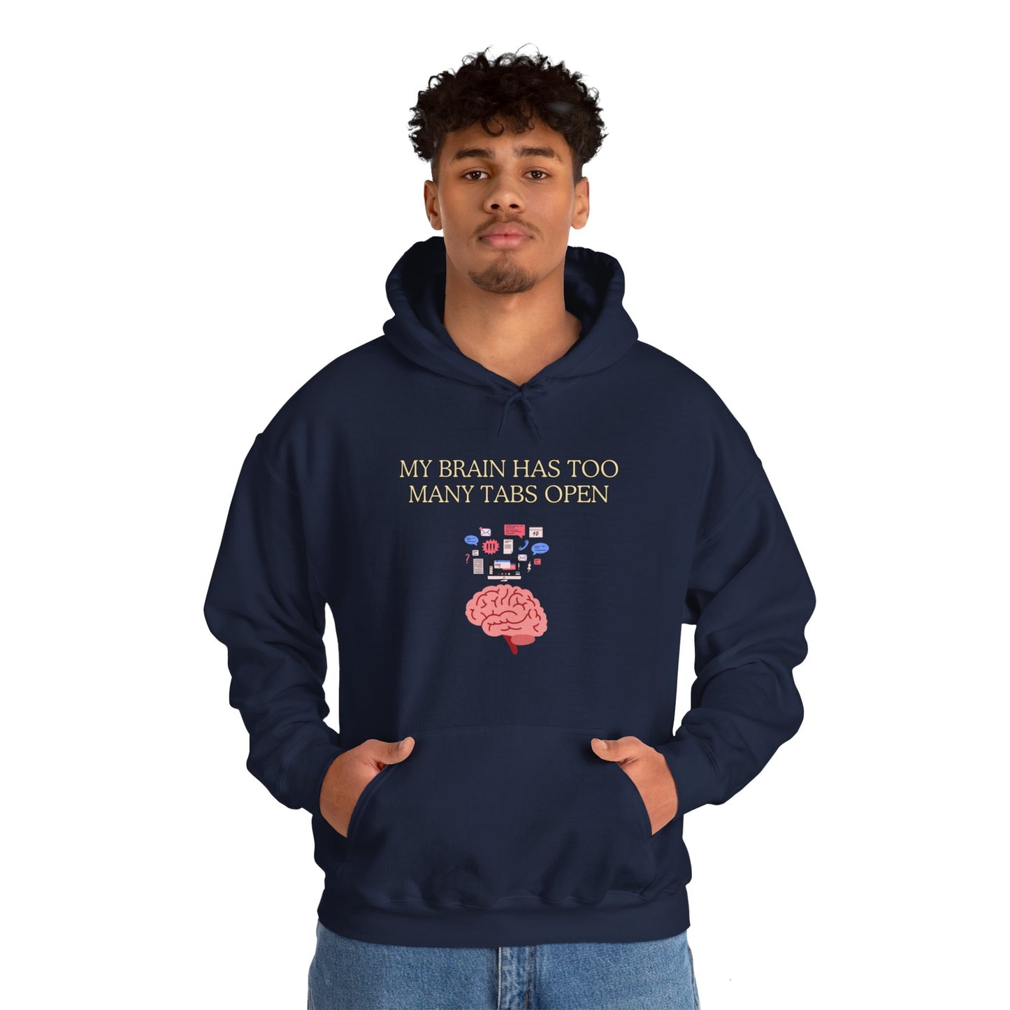 Unisex Heavy Blend™ Hooded Sweatshirt "My brain has too many tabs open."