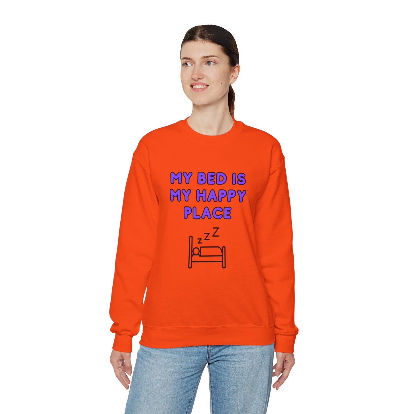 Unisex Heavy Blend™ Crewneck Sweatshirt "My bed is my happy place"