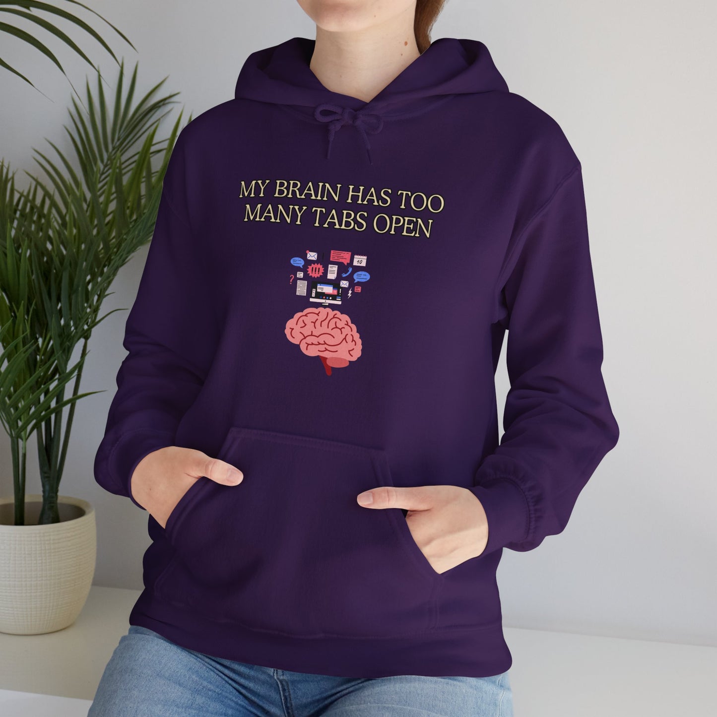 Unisex Heavy Blend™ Hooded Sweatshirt "My brain has too many tabs open."