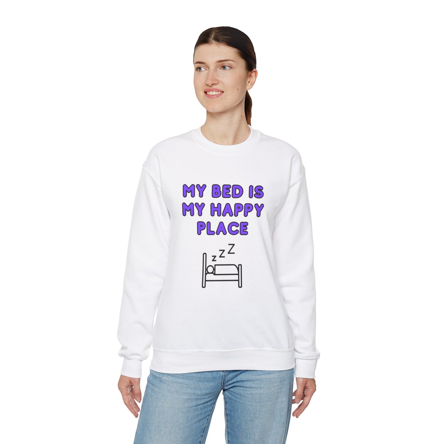 Unisex Heavy Blend™ Crewneck Sweatshirt "My bed is my happy place"