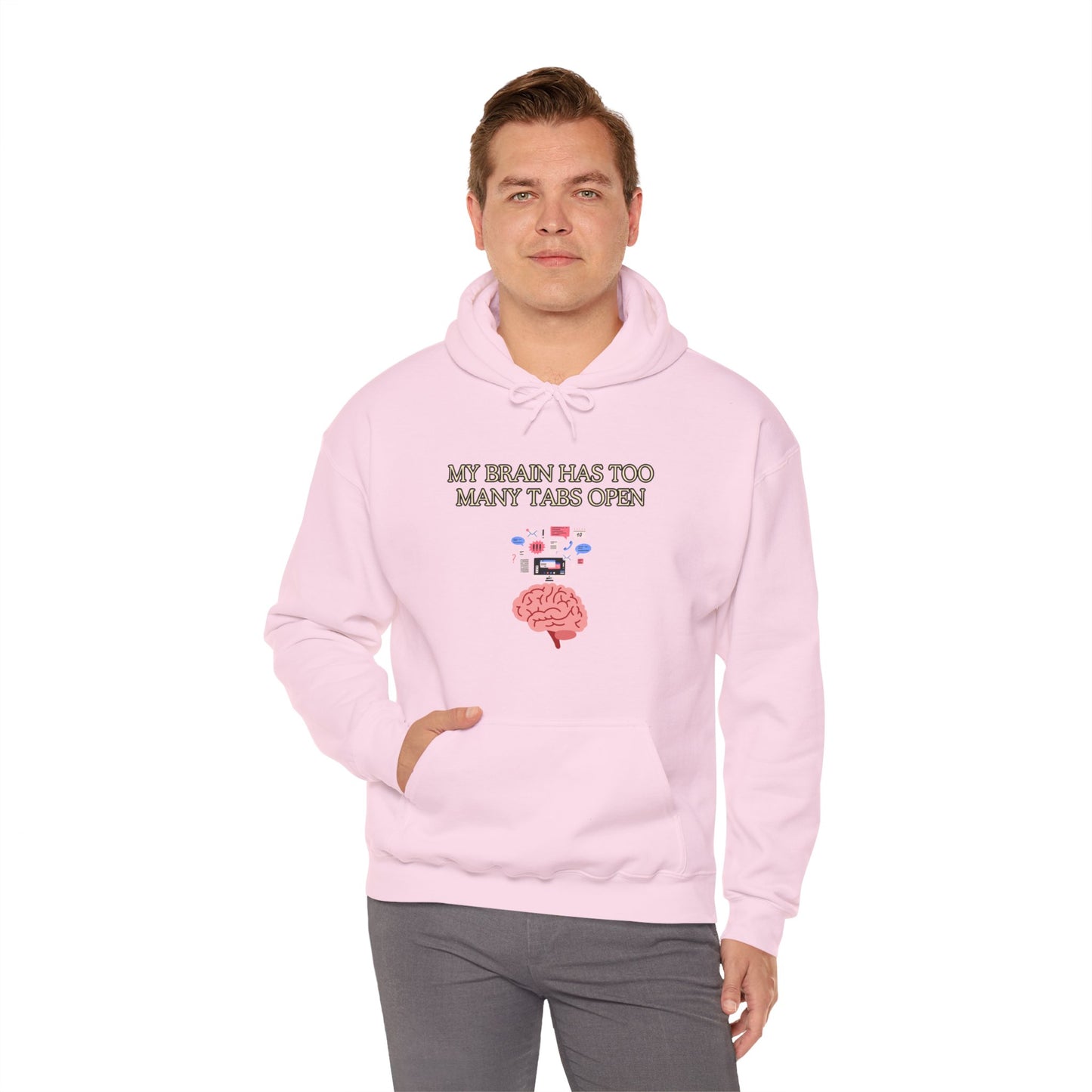 Unisex Heavy Blend™ Hooded Sweatshirt "My brain has too many tabs open."