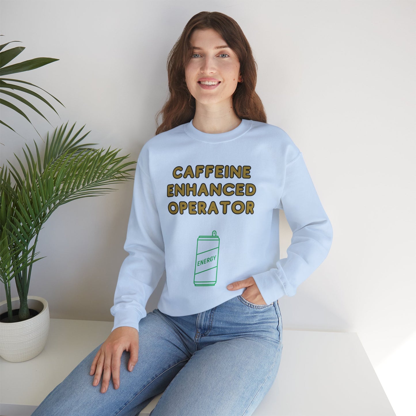 Unisex Heavy Blend™ Crewneck Sweatshirt "Caffeine-Enhanced Operator"