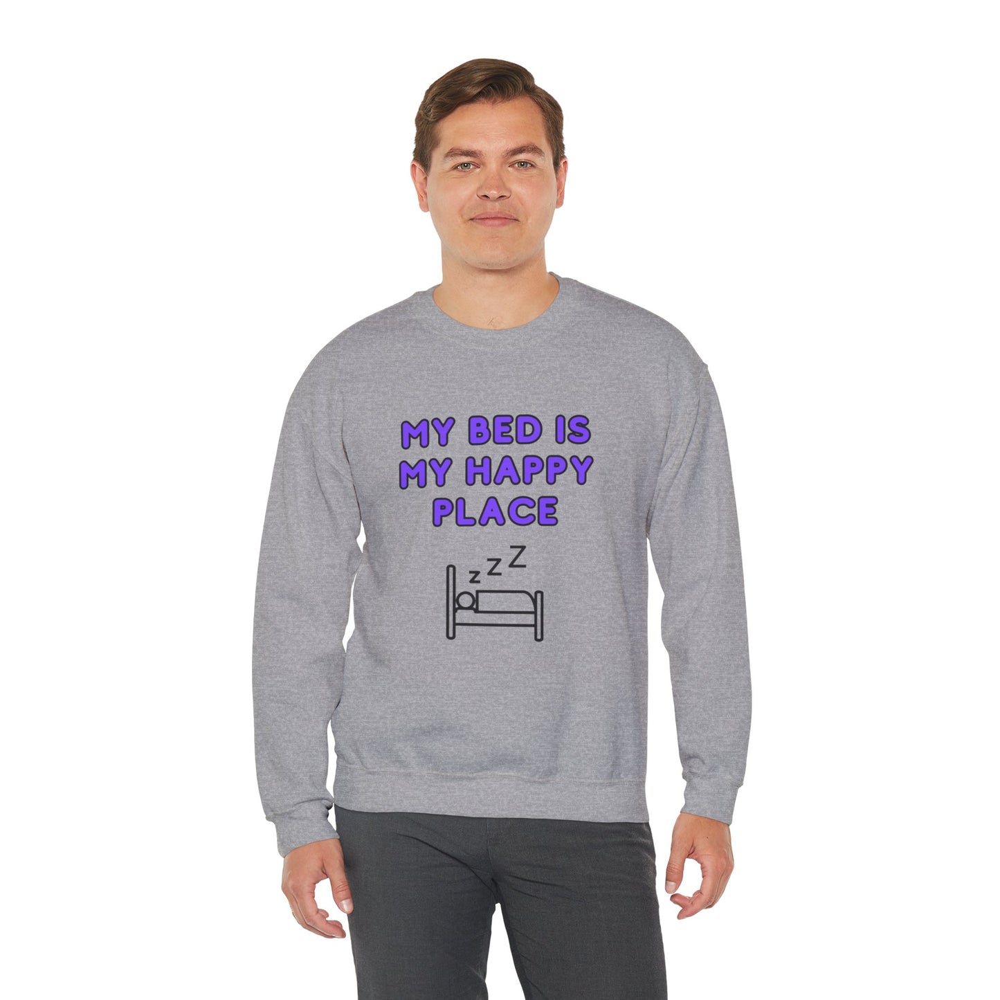 Unisex Heavy Blend™ Crewneck Sweatshirt "My bed is my happy place"