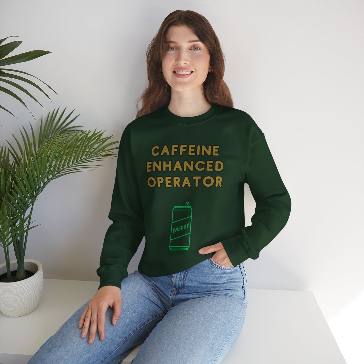 Unisex Heavy Blend™ Crewneck Sweatshirt "Caffeine-Enhanced Operator"