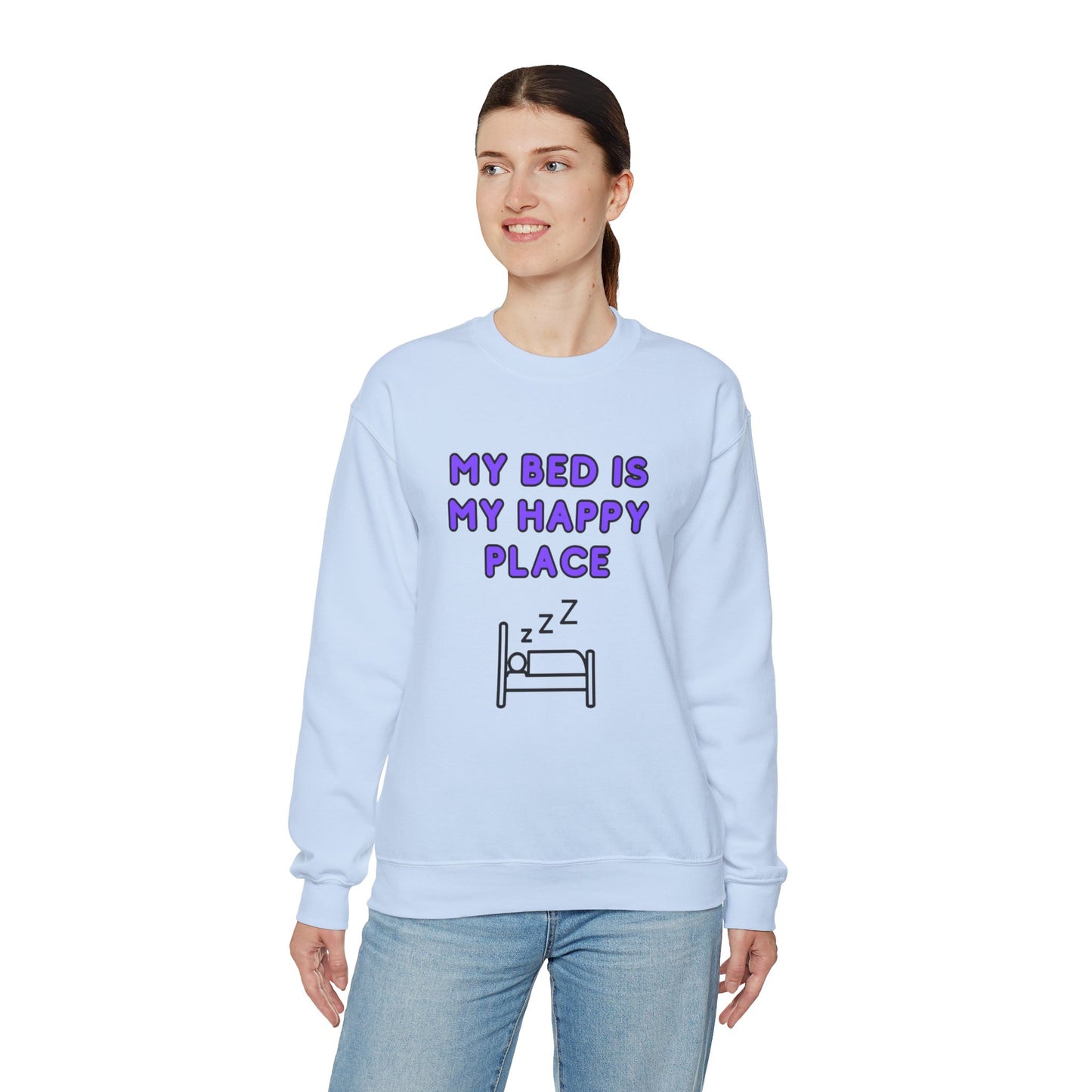 Unisex Heavy Blend™ Crewneck Sweatshirt "My bed is my happy place"