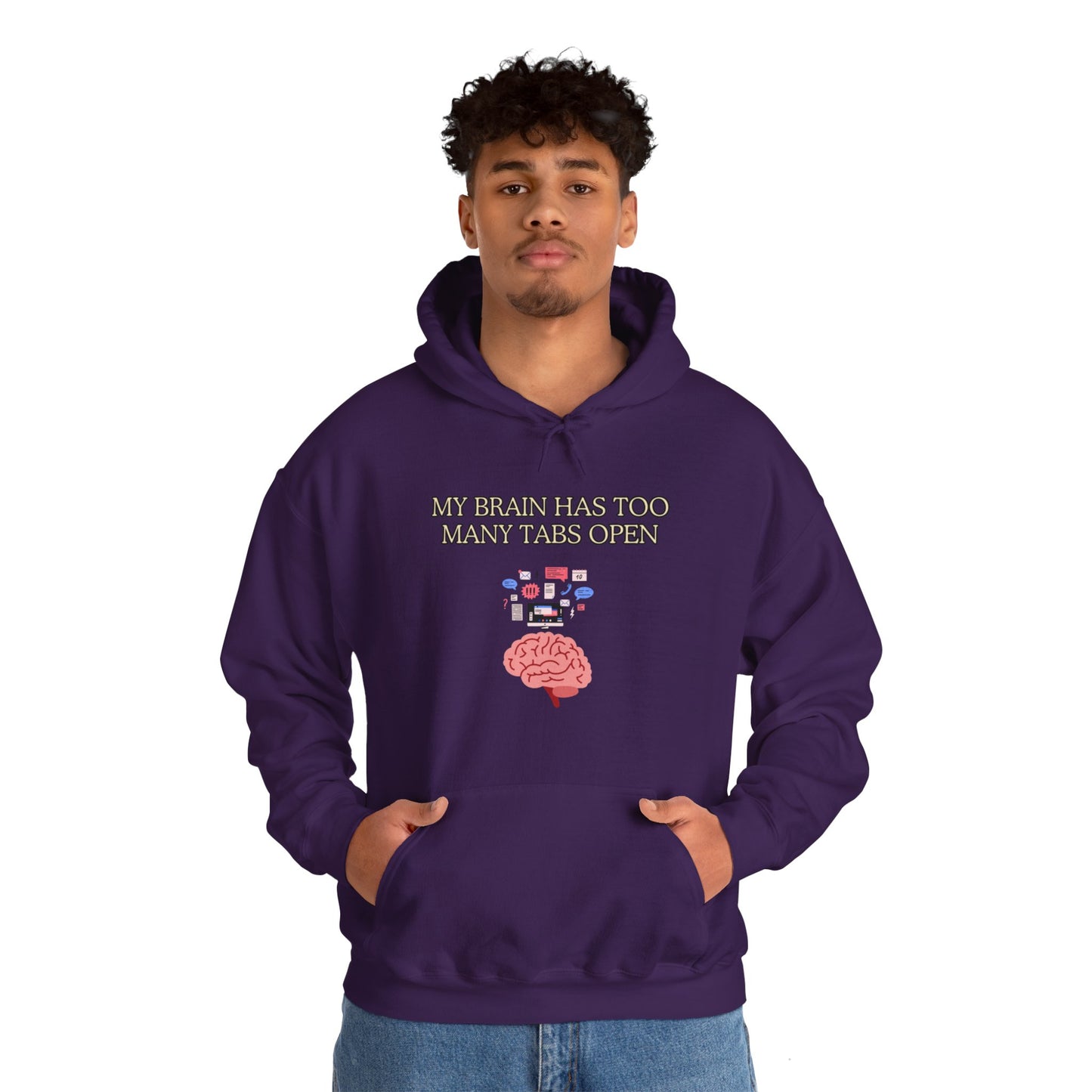 Unisex Heavy Blend™ Hooded Sweatshirt "My brain has too many tabs open."