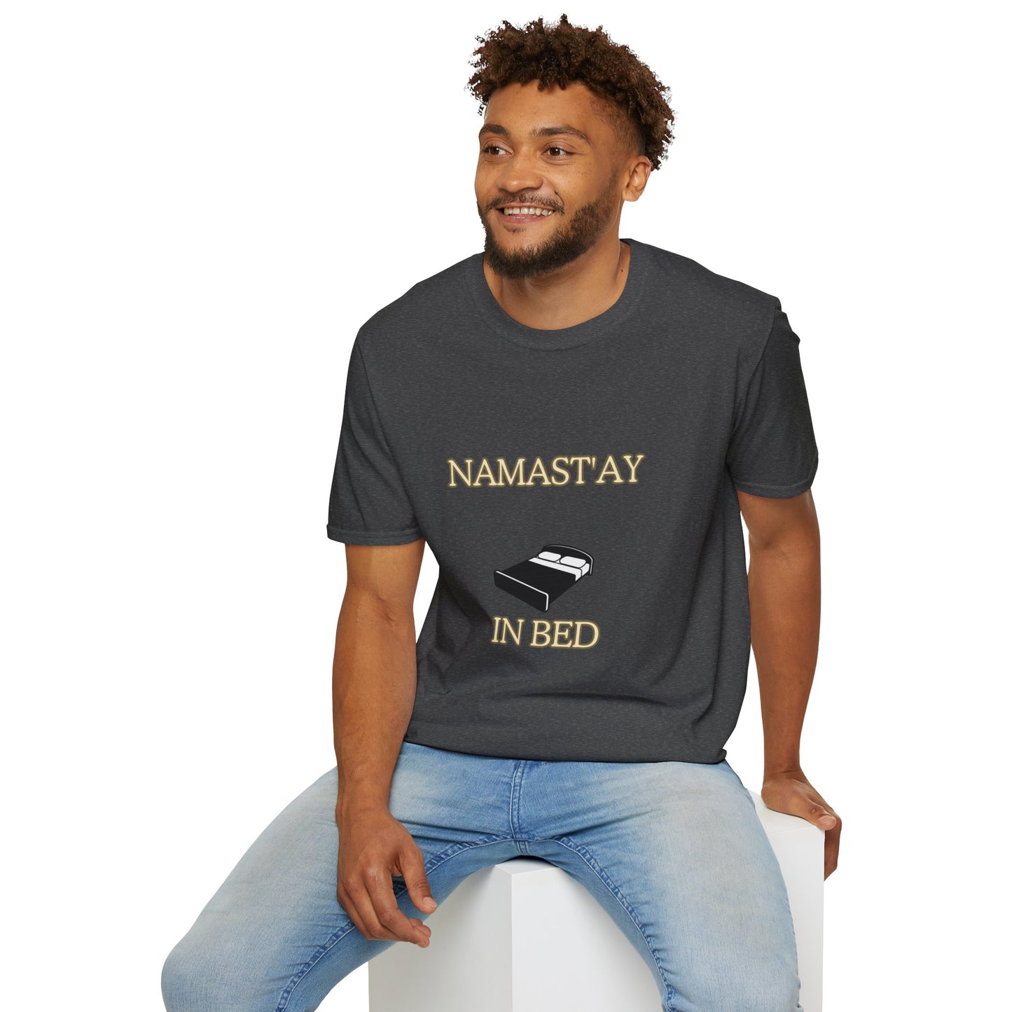 Unisex Softstyle T-Shirt "Namast'ay in bed"