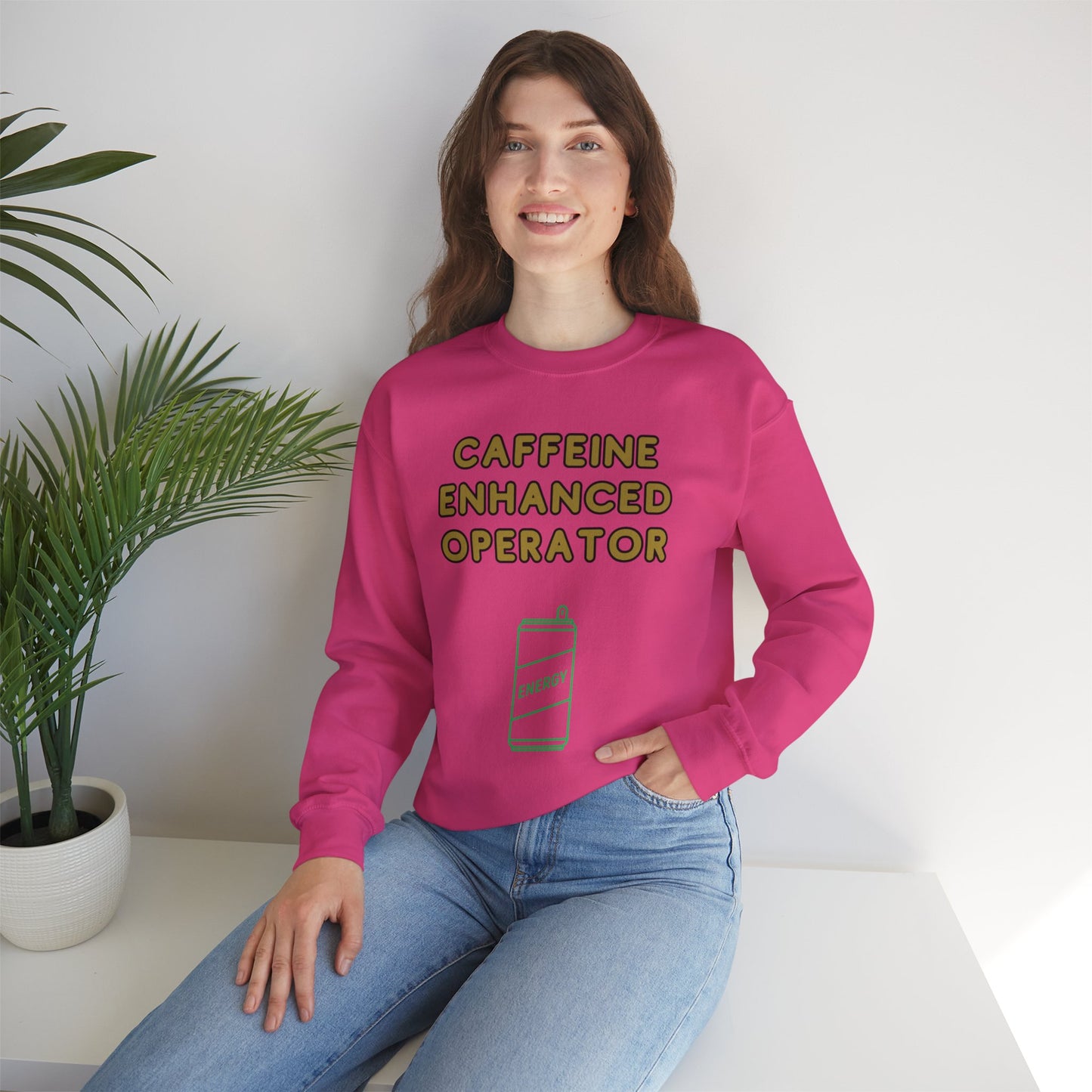 Unisex Heavy Blend™ Crewneck Sweatshirt "Caffeine-Enhanced Operator"