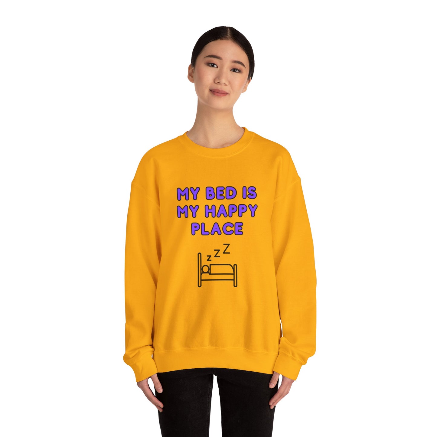 Unisex Heavy Blend™ Crewneck Sweatshirt "My bed is my happy place"