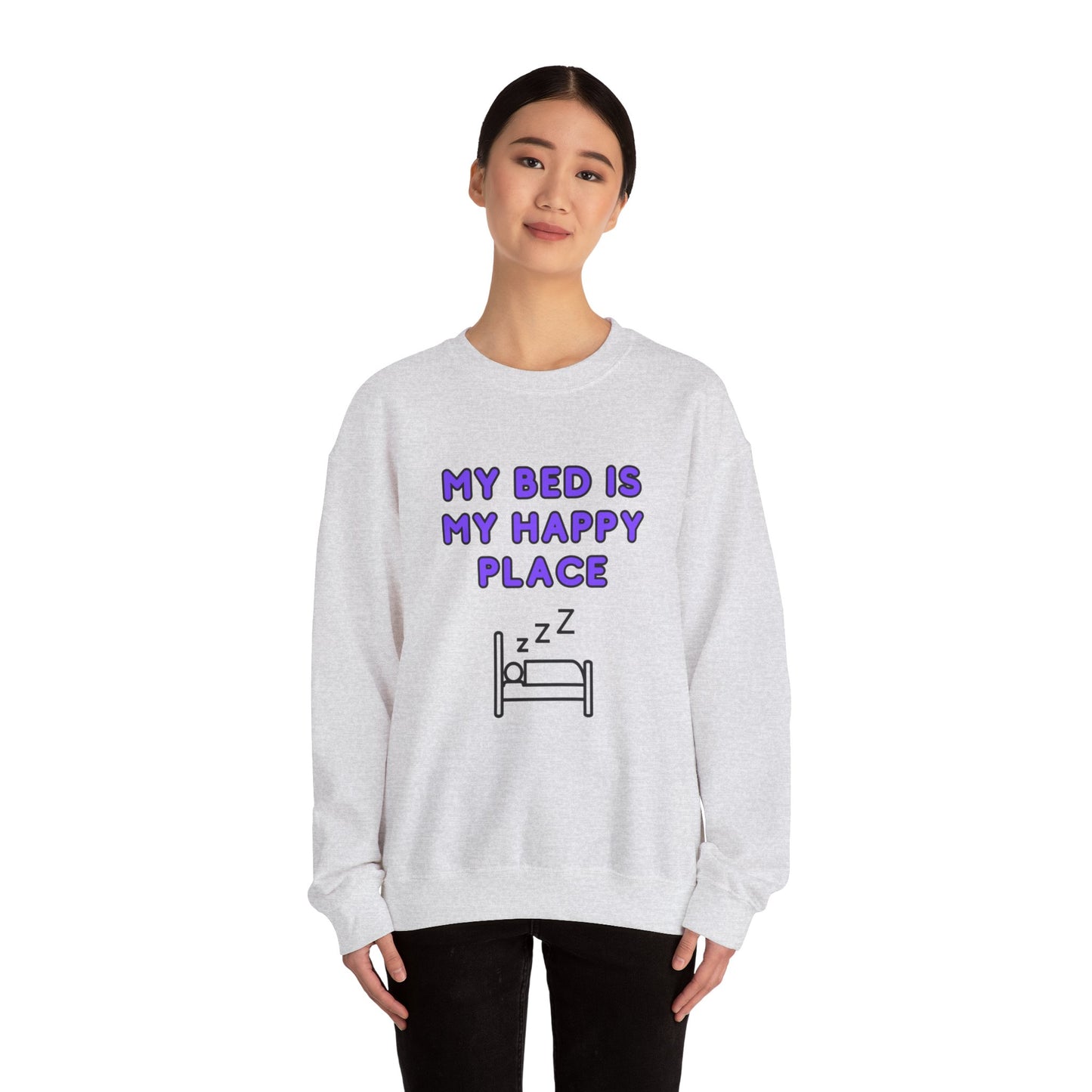 Unisex Heavy Blend™ Crewneck Sweatshirt "My bed is my happy place"