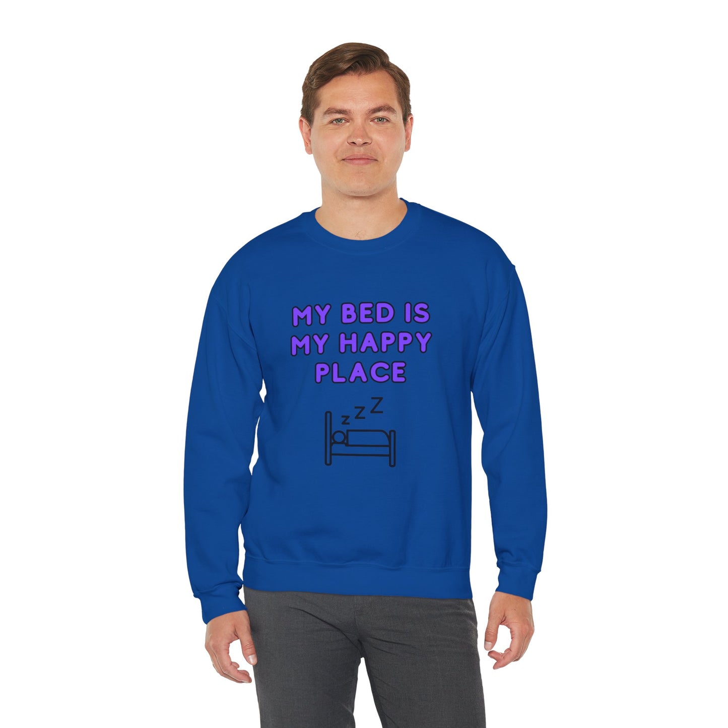 Unisex Heavy Blend™ Crewneck Sweatshirt "My bed is my happy place"