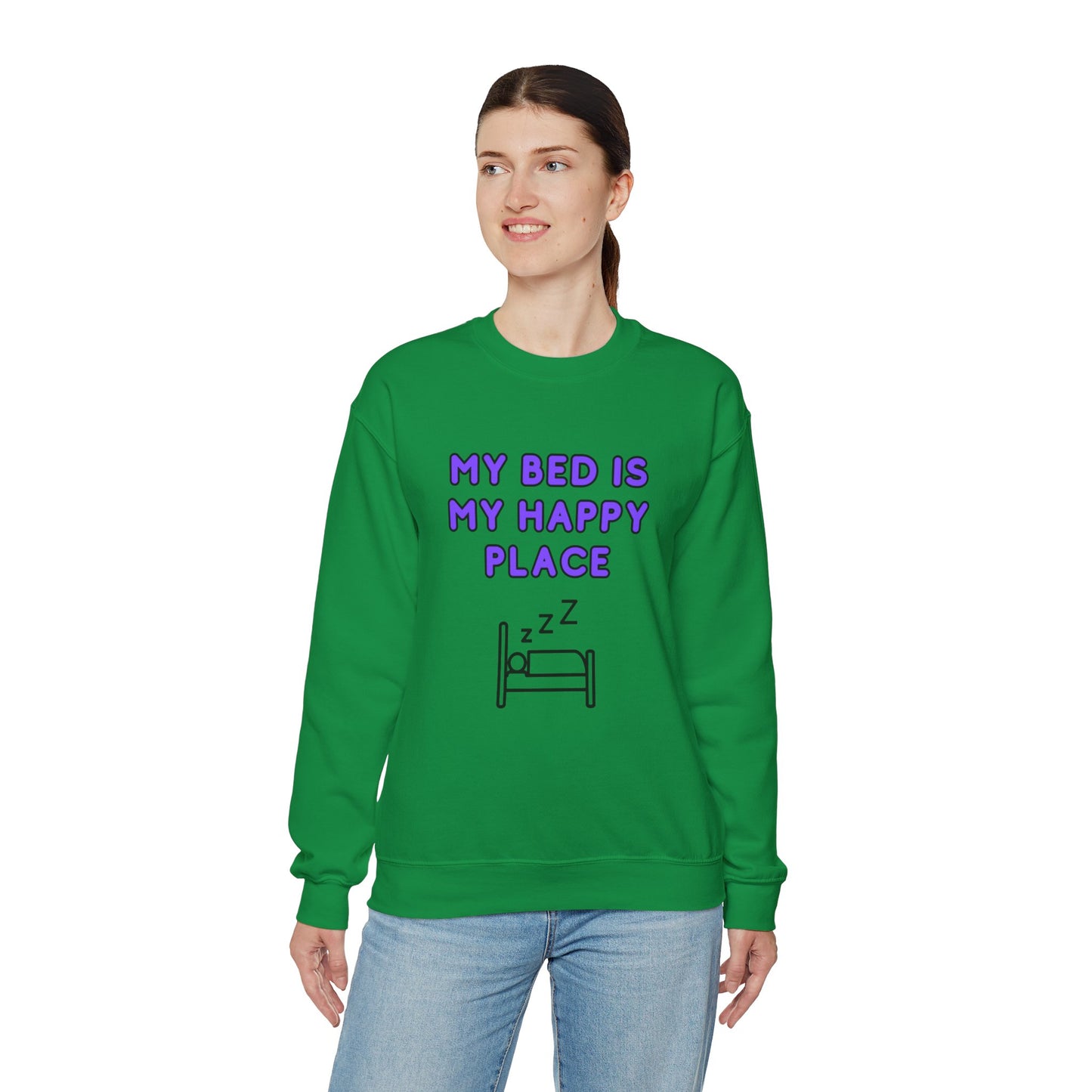 Unisex Heavy Blend™ Crewneck Sweatshirt "My bed is my happy place"