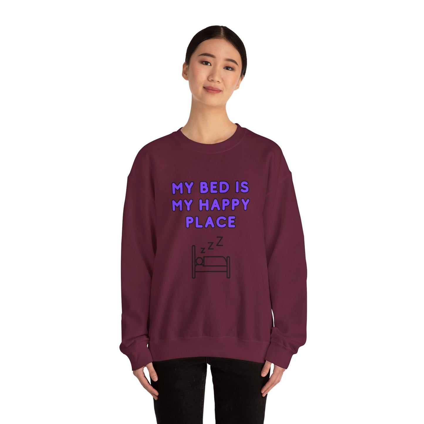 Unisex Heavy Blend™ Crewneck Sweatshirt "My bed is my happy place"