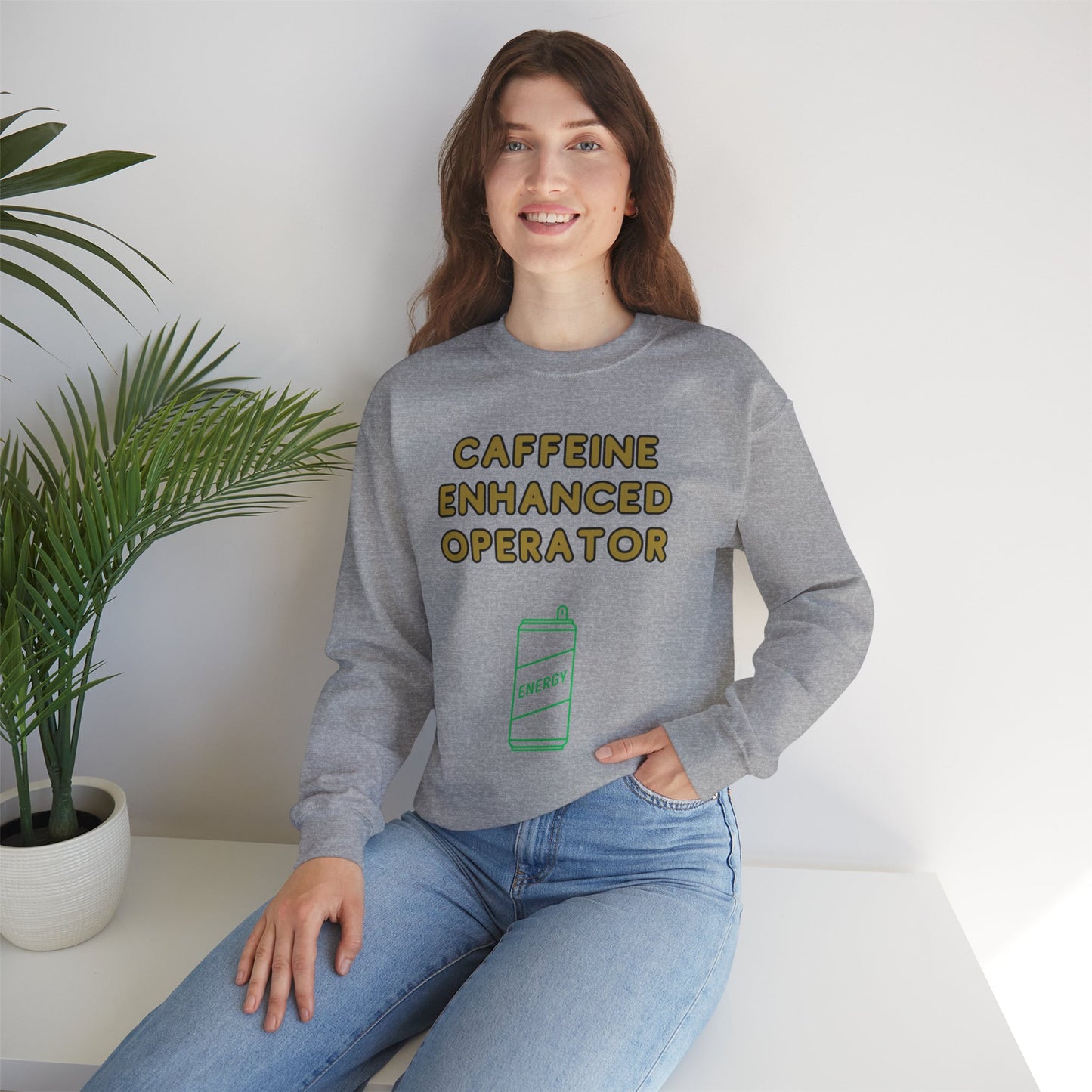 Unisex Heavy Blend™ Crewneck Sweatshirt "Caffeine-Enhanced Operator"