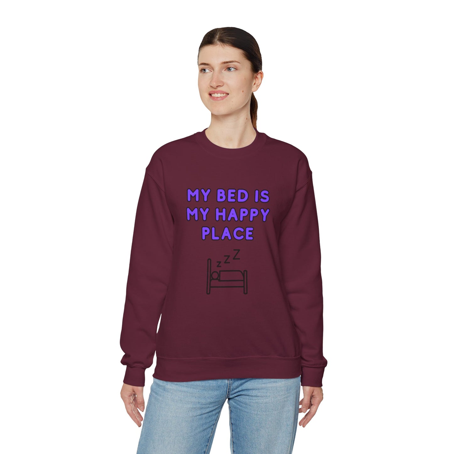 Unisex Heavy Blend™ Crewneck Sweatshirt "My bed is my happy place"