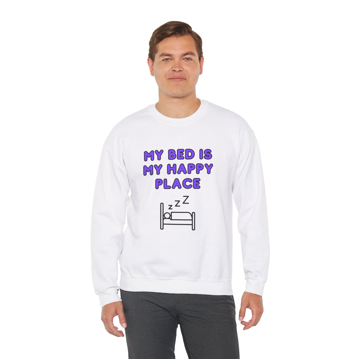 Unisex Heavy Blend™ Crewneck Sweatshirt "My bed is my happy place"