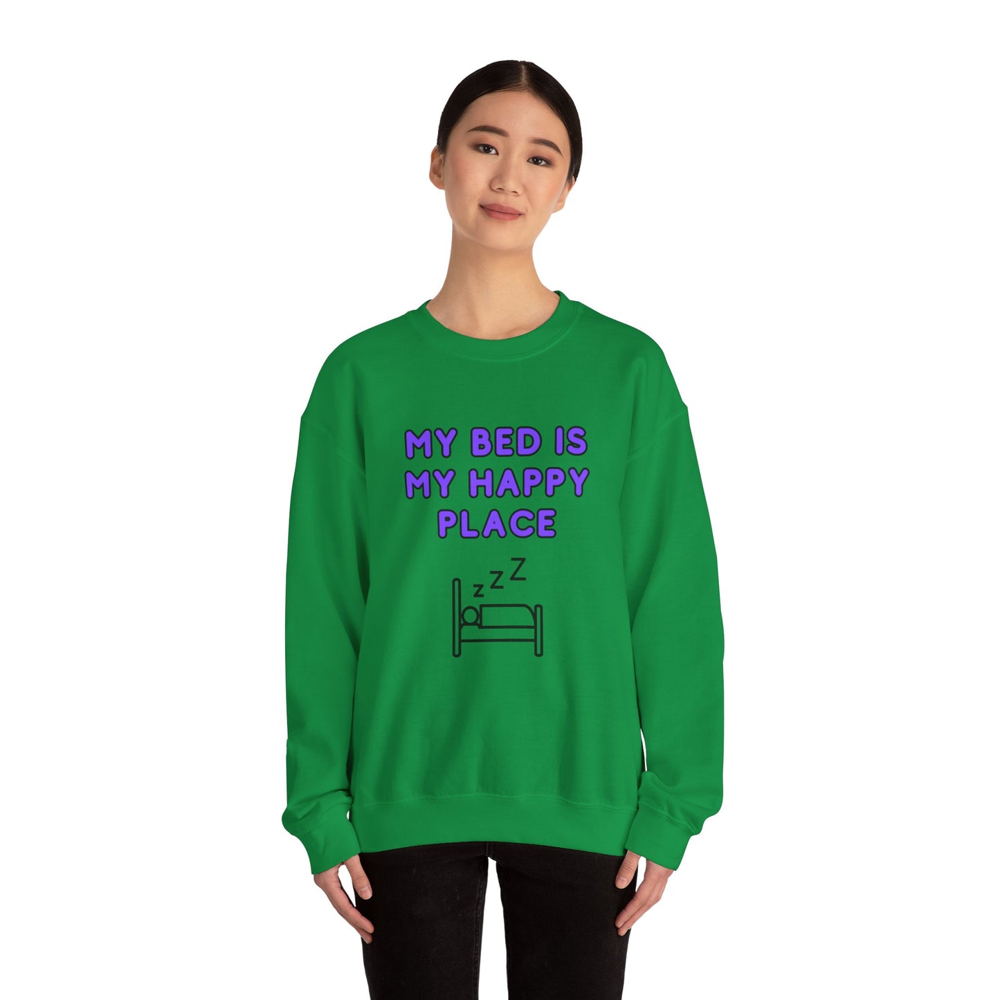 Unisex Heavy Blend™ Crewneck Sweatshirt "My bed is my happy place"