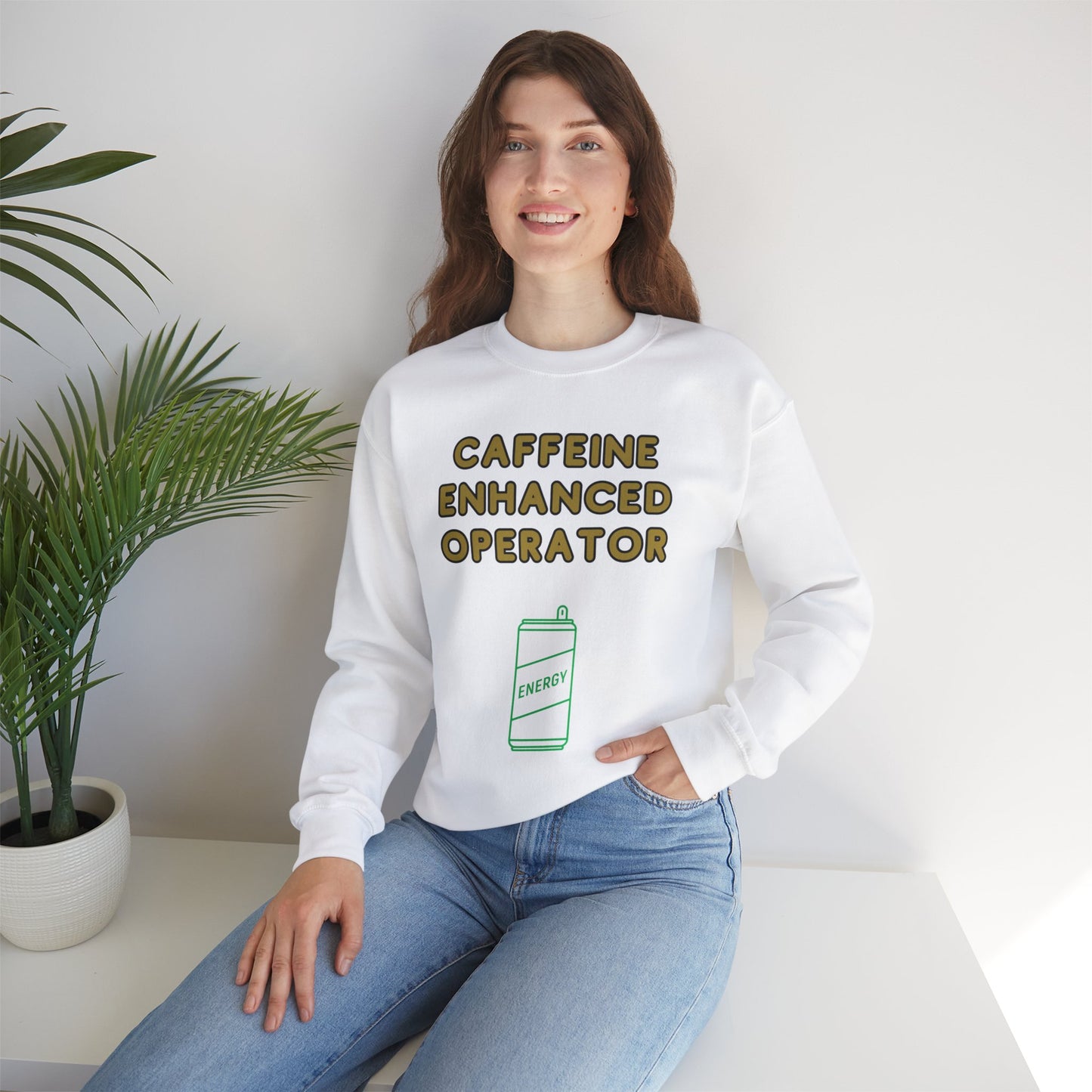 Unisex Heavy Blend™ Crewneck Sweatshirt "Caffeine-Enhanced Operator"