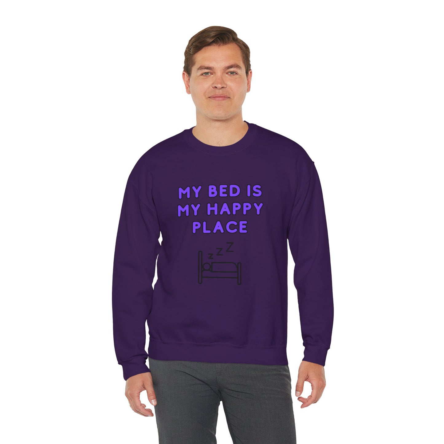 Unisex Heavy Blend™ Crewneck Sweatshirt "My bed is my happy place"