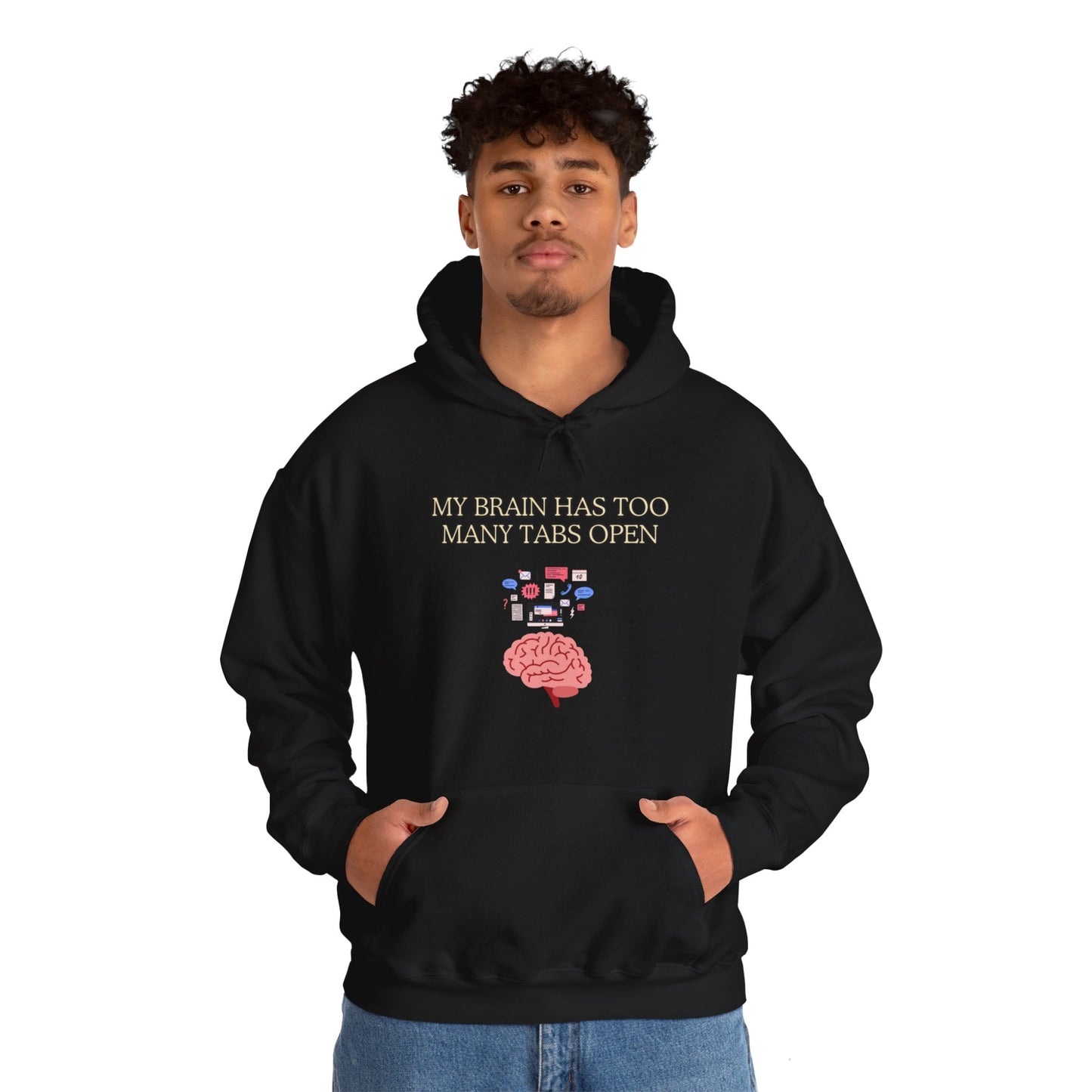 Unisex Heavy Blend™ Hooded Sweatshirt "My brain has too many tabs open."