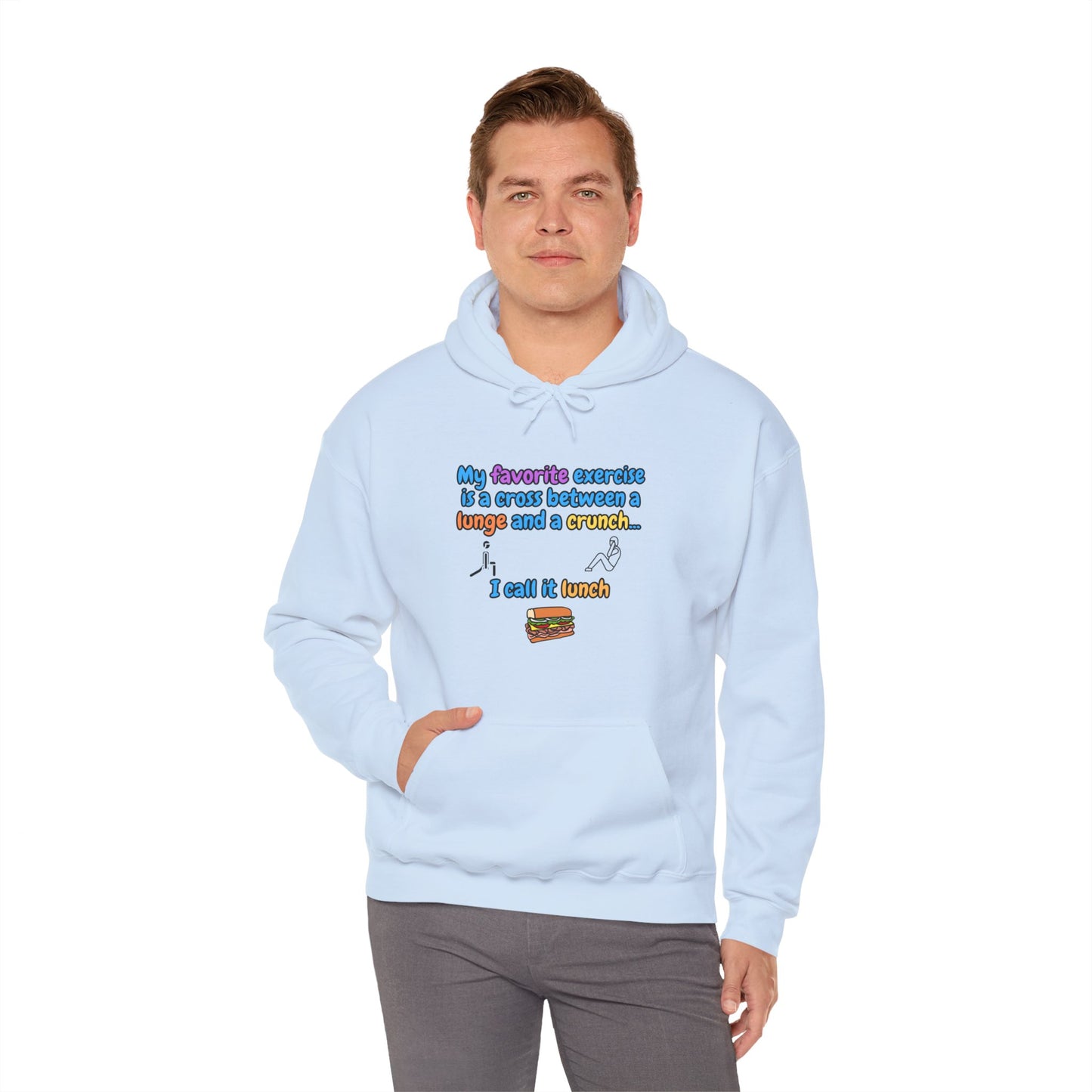 Unisex Heavy Blend™ Hooded Sweatshirt "My favorite exercise is a cross between a lunge and a crunch... I call it lunch."