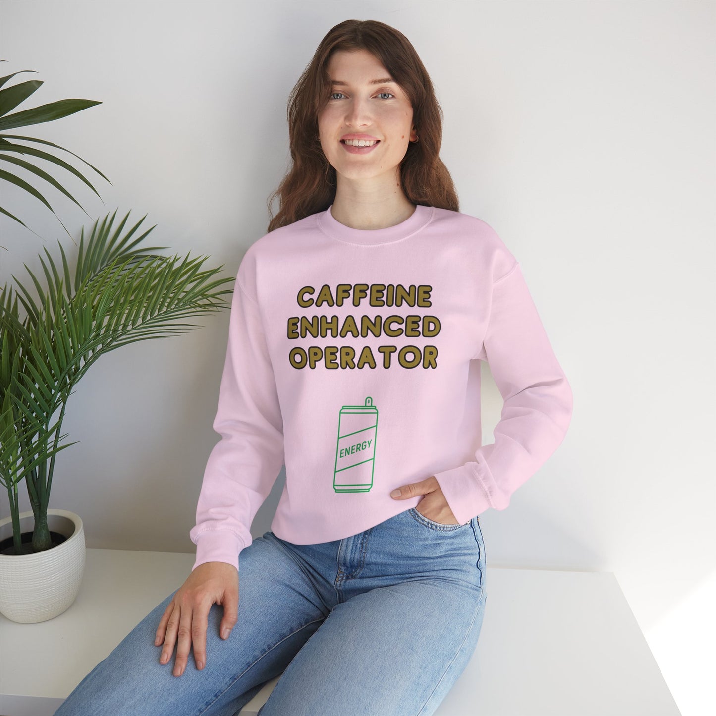 Unisex Heavy Blend™ Crewneck Sweatshirt "Caffeine-Enhanced Operator"