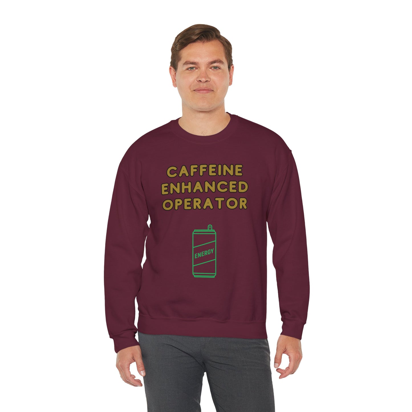 Unisex Heavy Blend™ Crewneck Sweatshirt "Caffeine-Enhanced Operator"