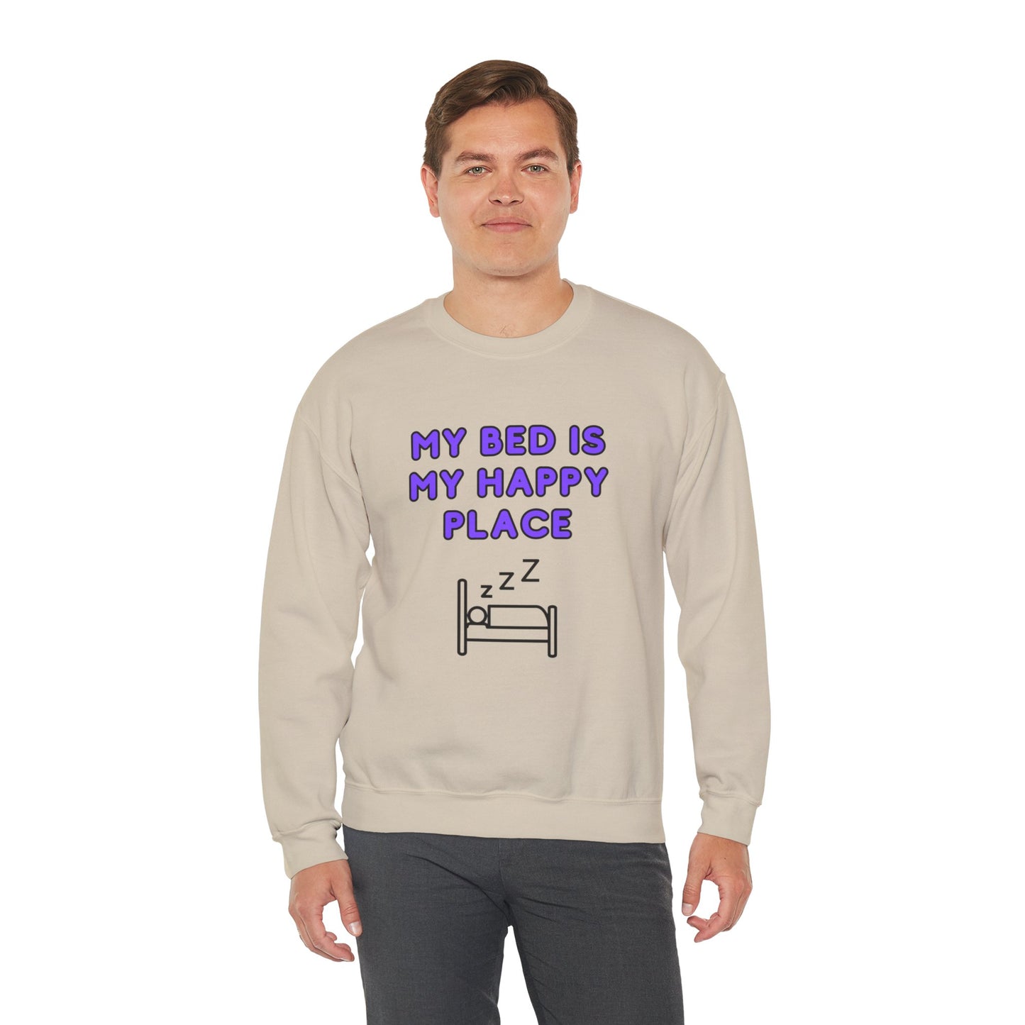 Unisex Heavy Blend™ Crewneck Sweatshirt "My bed is my happy place"