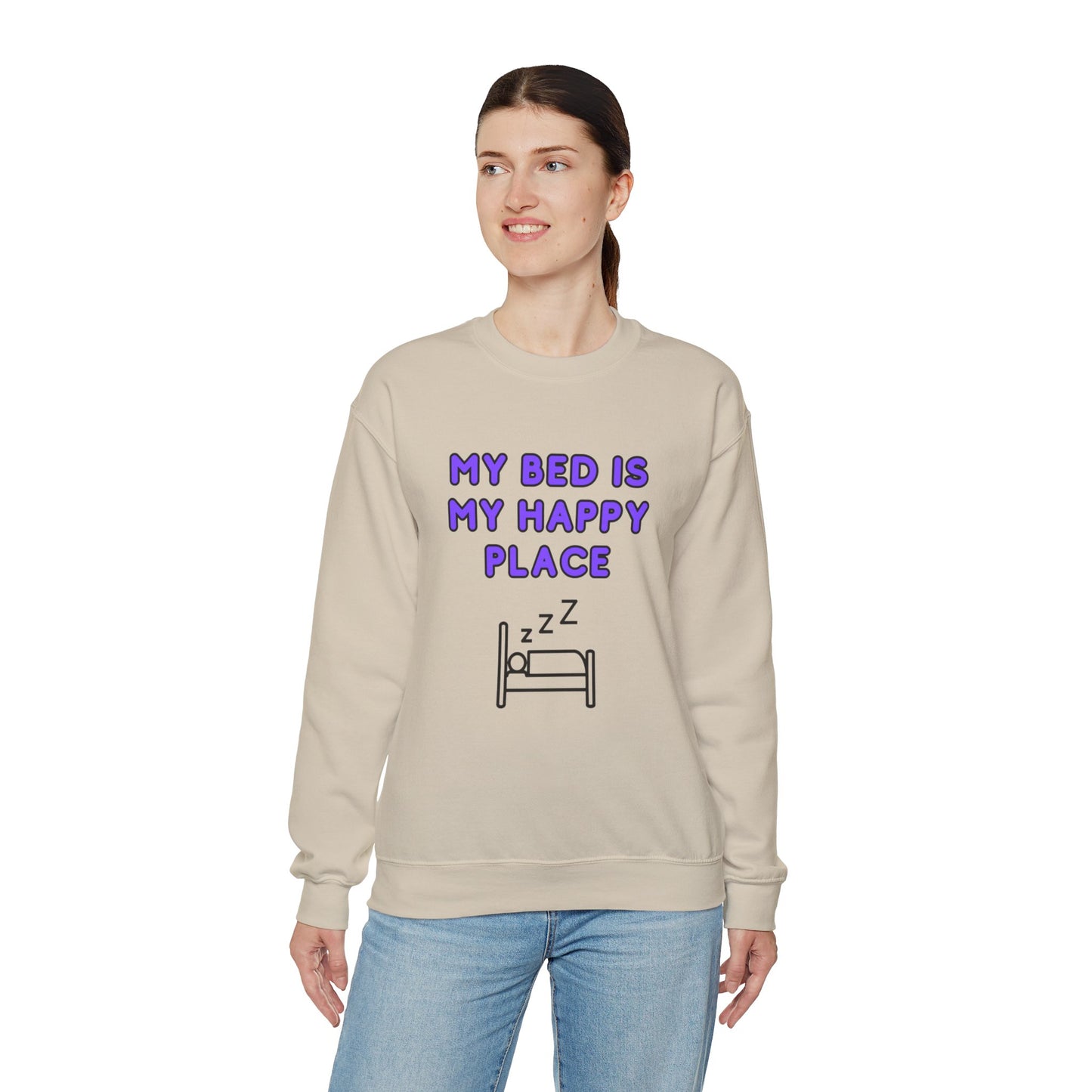 Unisex Heavy Blend™ Crewneck Sweatshirt "My bed is my happy place"