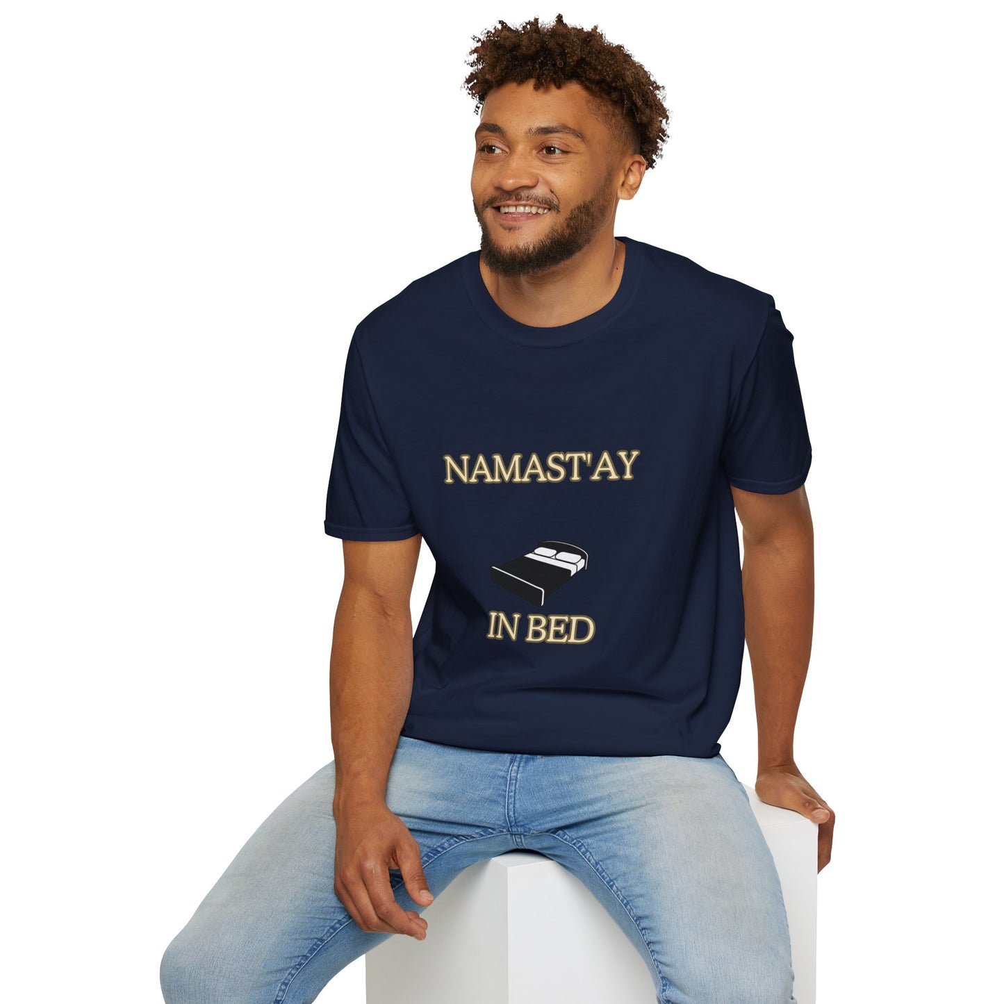 Unisex Softstyle T-Shirt "Namast'ay in bed"