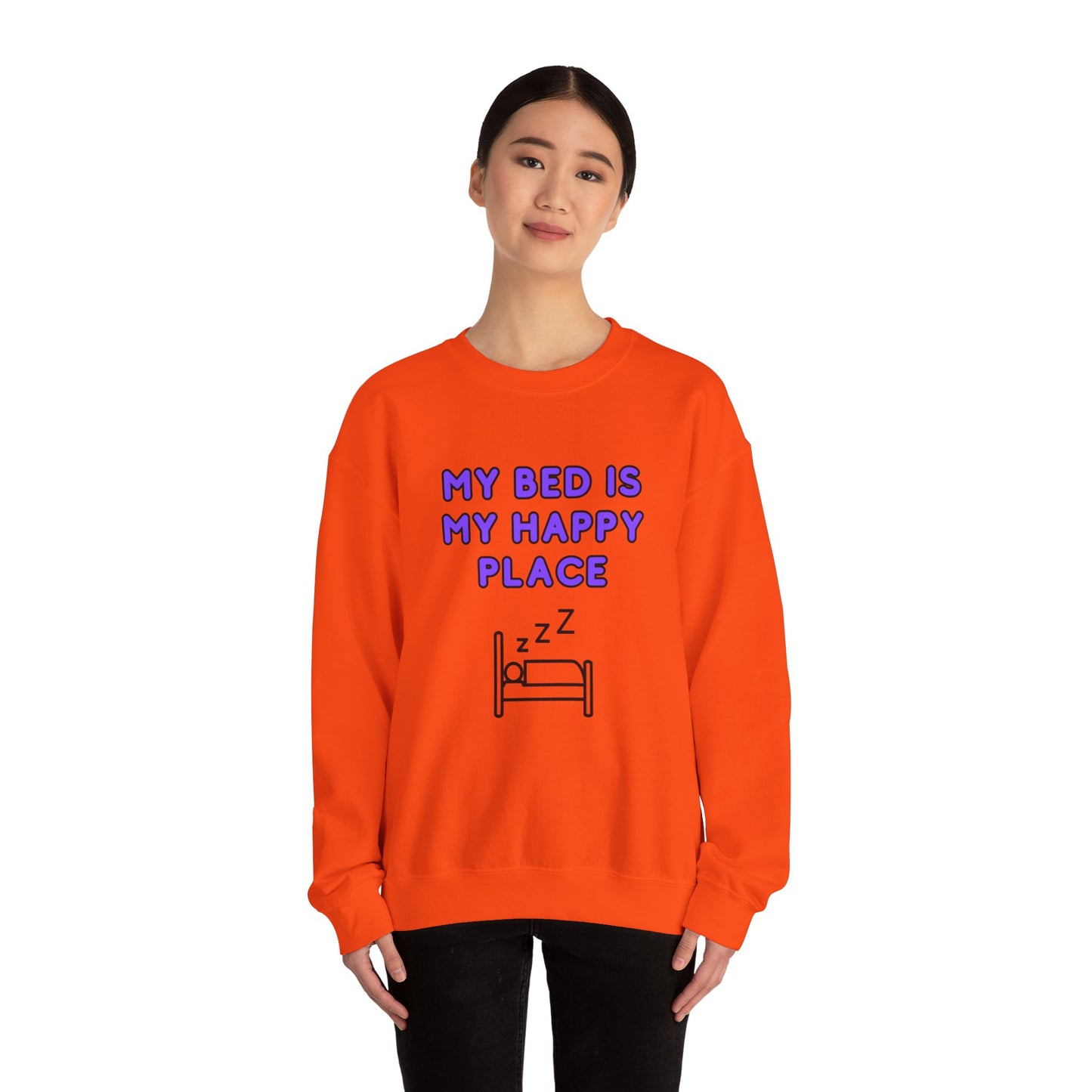 Unisex Heavy Blend™ Crewneck Sweatshirt "My bed is my happy place"