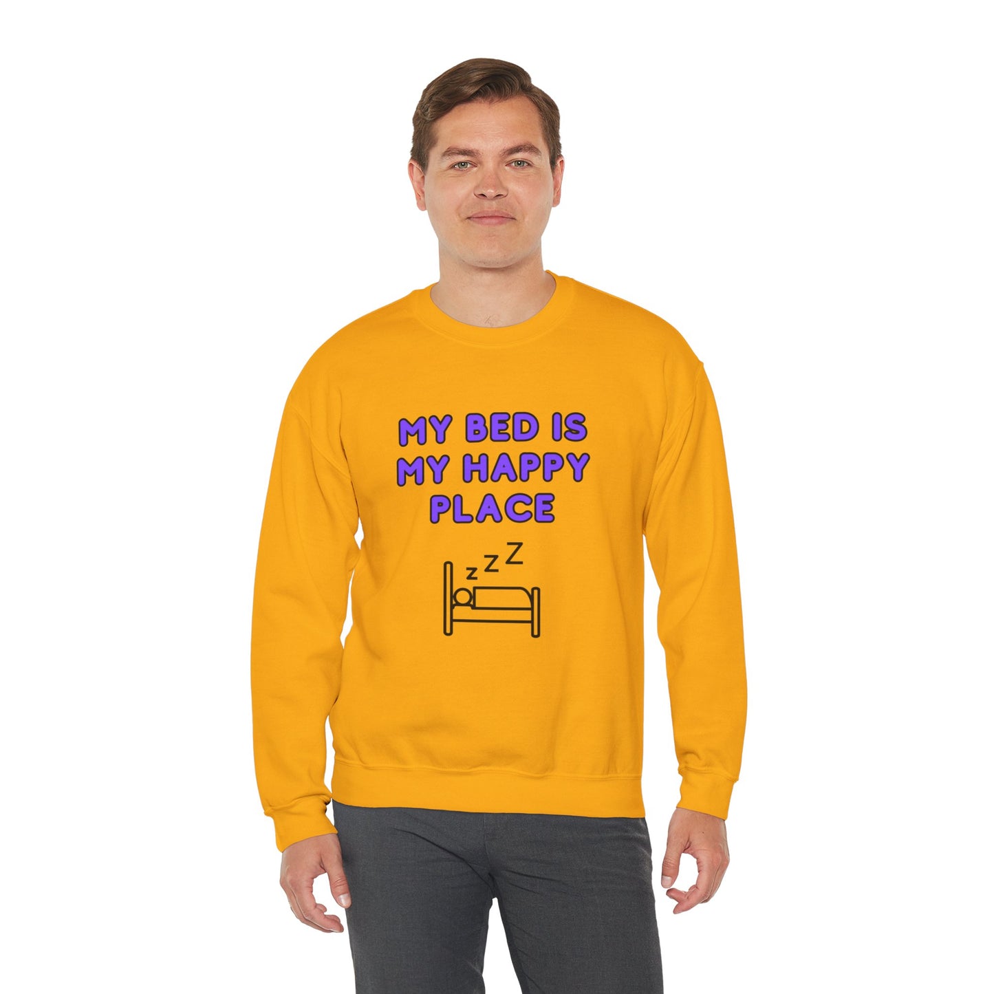 Unisex Heavy Blend™ Crewneck Sweatshirt "My bed is my happy place"