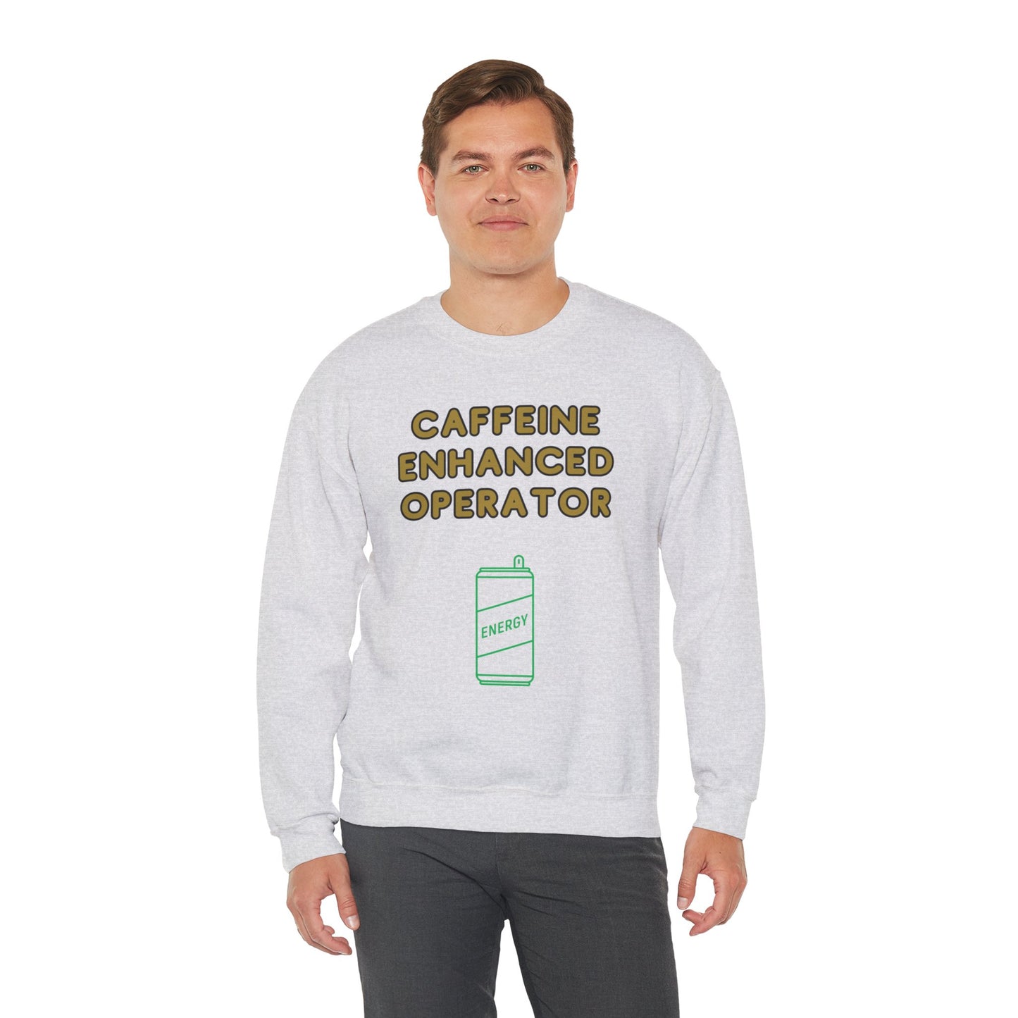 Unisex Heavy Blend™ Crewneck Sweatshirt "Caffeine-Enhanced Operator"