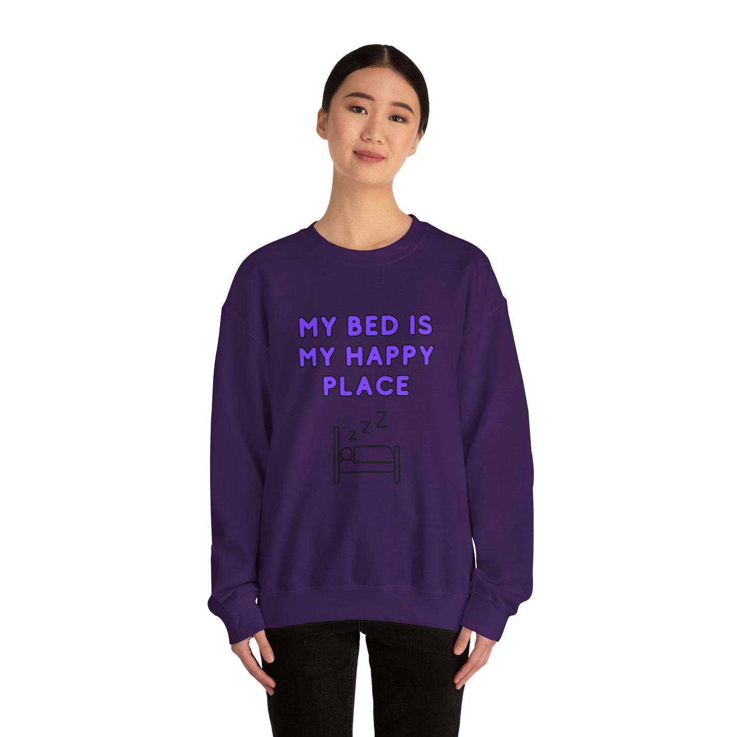 Unisex Heavy Blend™ Crewneck Sweatshirt "My bed is my happy place"