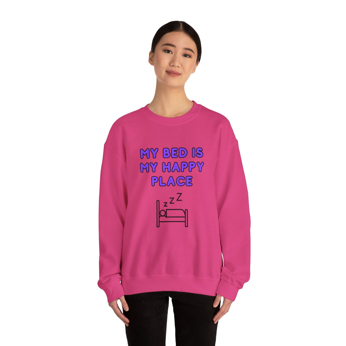 Unisex Heavy Blend™ Crewneck Sweatshirt "My bed is my happy place"