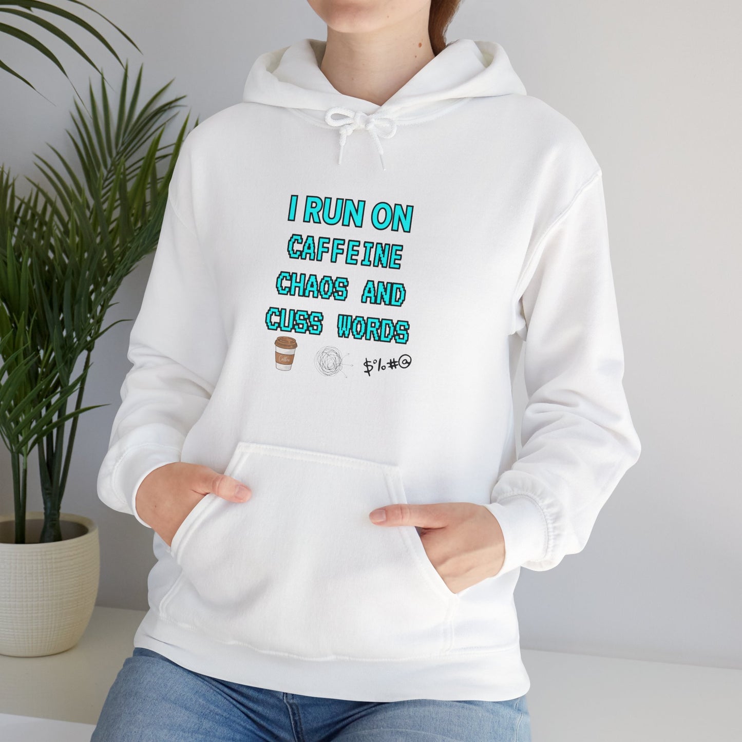 Unisex Heavy Blend™ Hooded Sweatshirt "I run on caffeine, chaos, and cuss words"