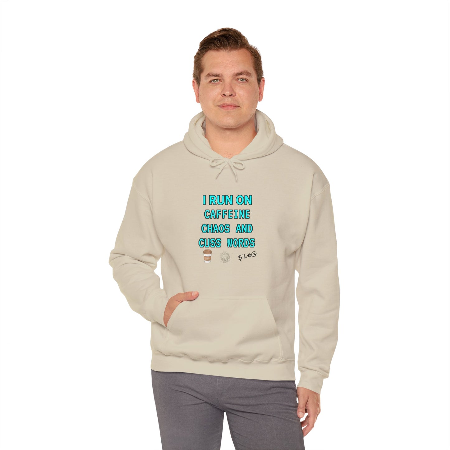 Unisex Heavy Blend™ Hooded Sweatshirt "I run on caffeine, chaos, and cuss words"